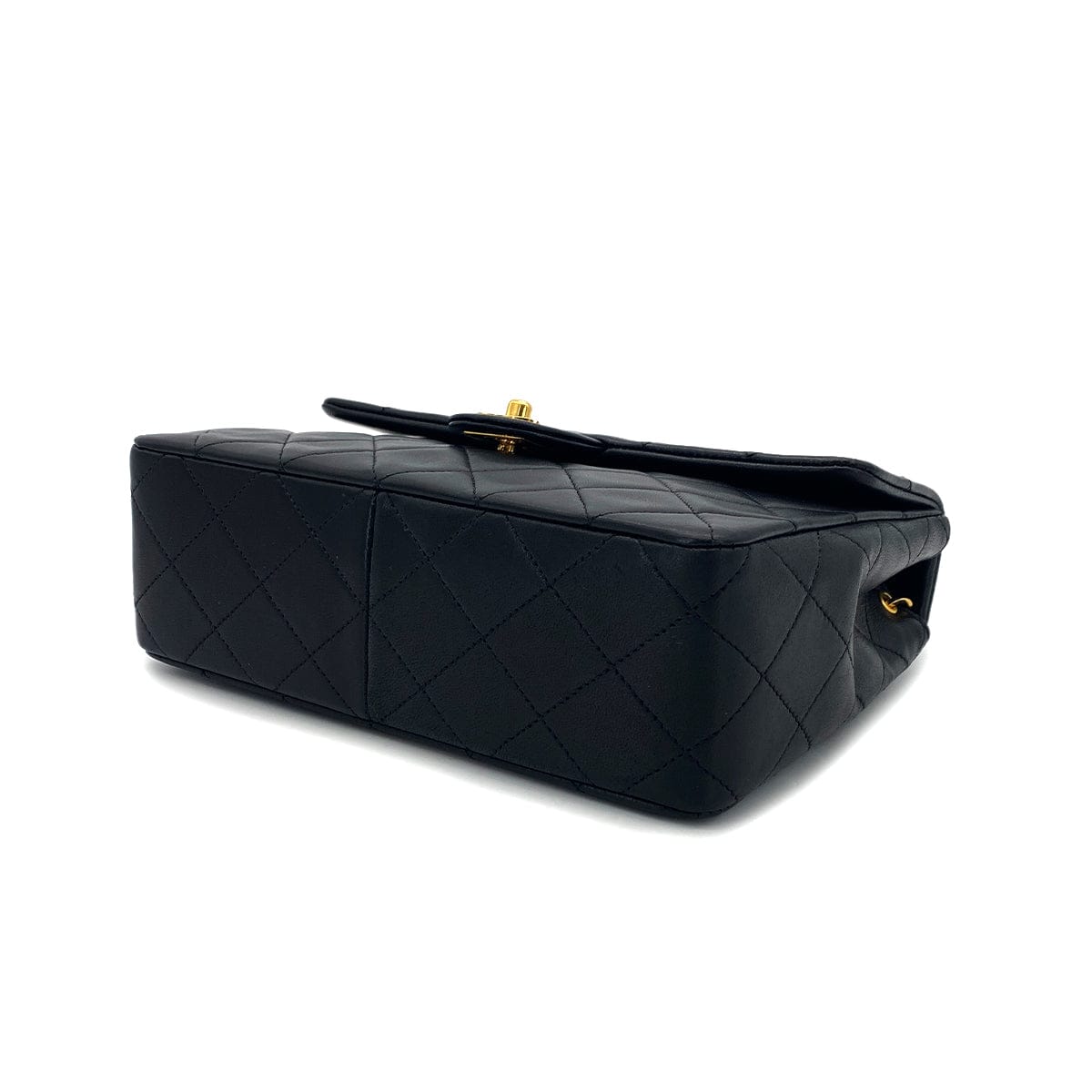 Luxury Promise Japan CHANEL VINTAGE MINI MATELASSE CHAIN SHOULDER BAG BLACK LAMB SKIN 90301695