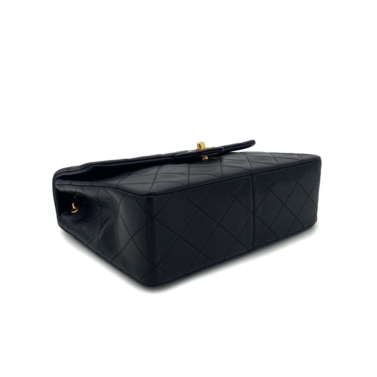 Luxury Promise Japan CHANEL VINTAGE MINI MATELASSE CHAIN SHOULDER BAG BLACK LAMB SKIN 90301695