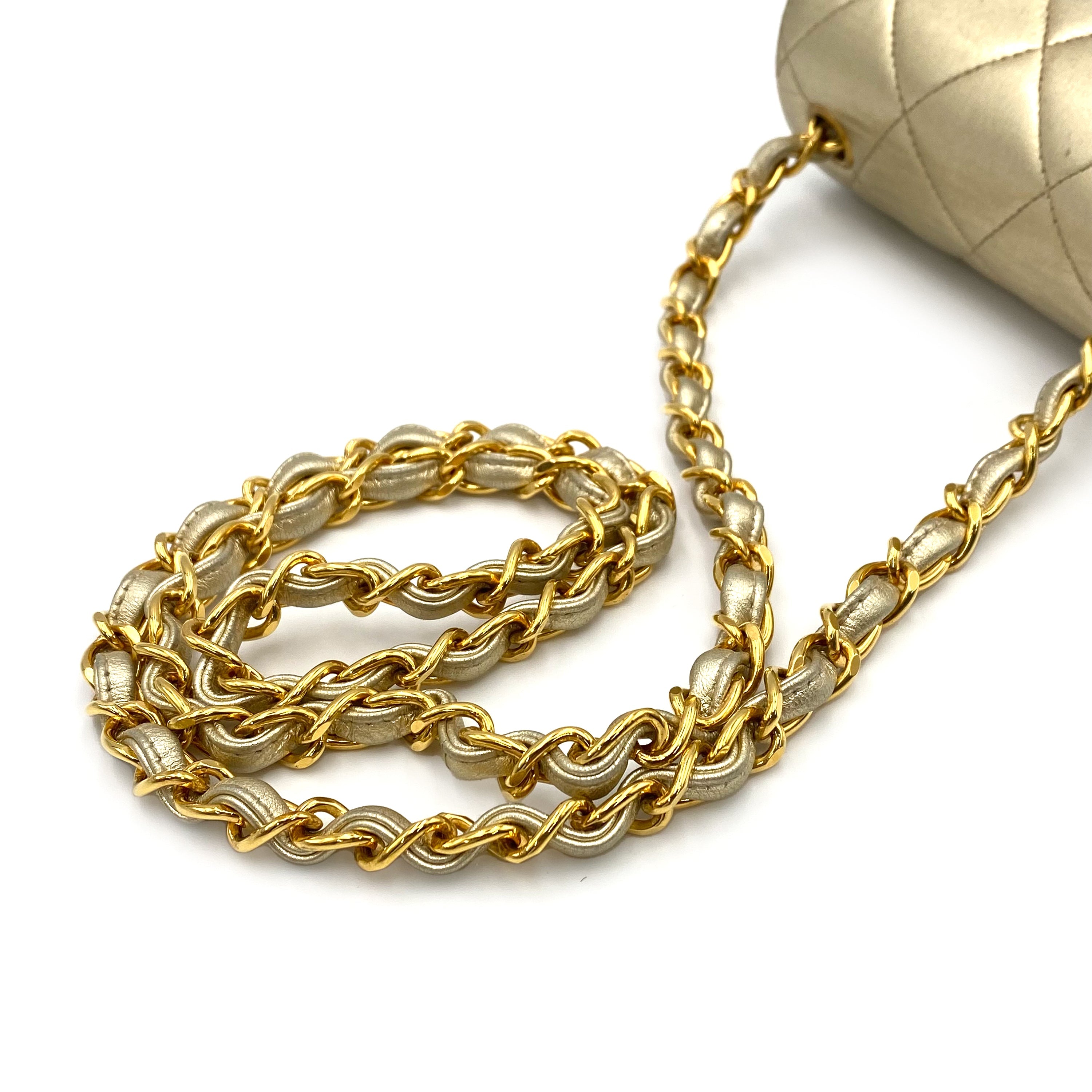 Luxury Promise Japan CHANEL VINTAGE MINI MATELASSE CHAIN SHOULDER BAG GOLD LAMB SKIN 90234531