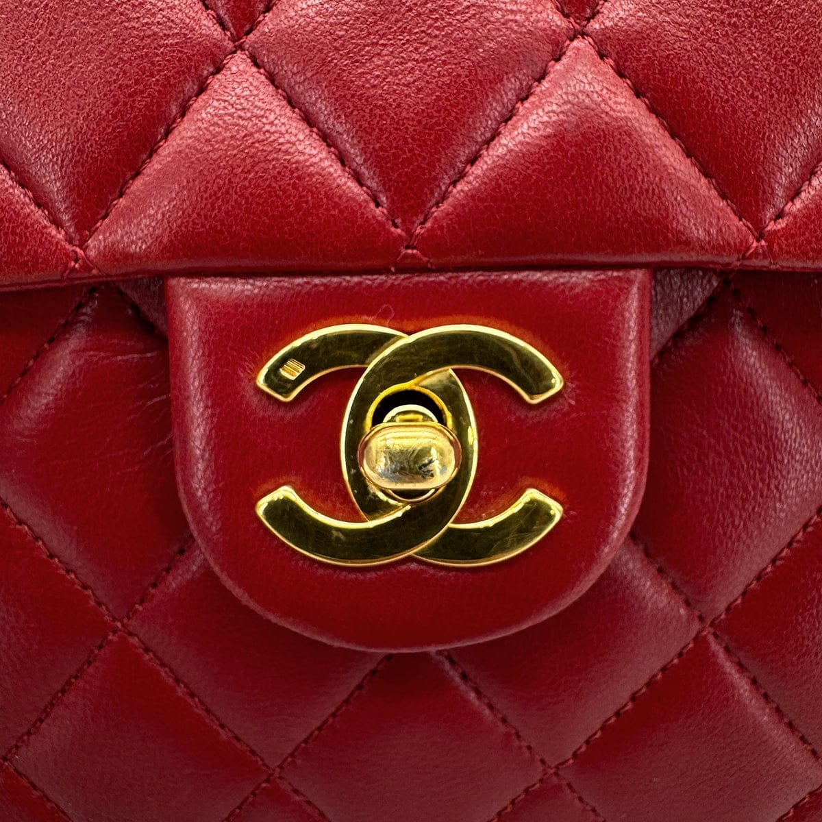 Luxury Promise Japan CHANEL VINTAGE MINI MATELASSE CHAIN SHOULDER BAG RED LAMB SKIN 90288069