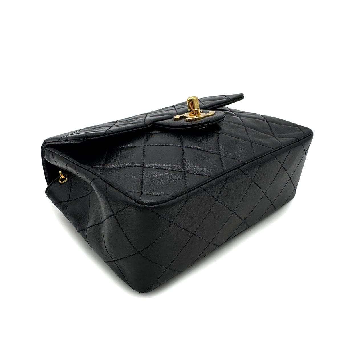 Luxury Promise Japan CHANEL VINTAGE MINI SQUARE 17 CHAIN SHOULDER BAG BLACK LAMB SKIN 90299351