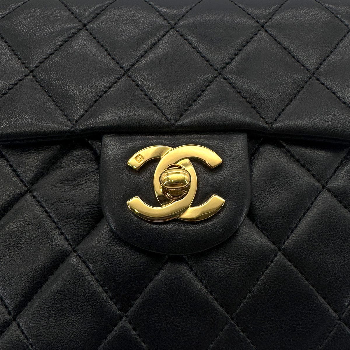 Luxury Promise Japan CHANEL VINTAGE MINI SQUARE 17 CHAIN SHOULDER BAG BLACK LAMB SKIN 90303487