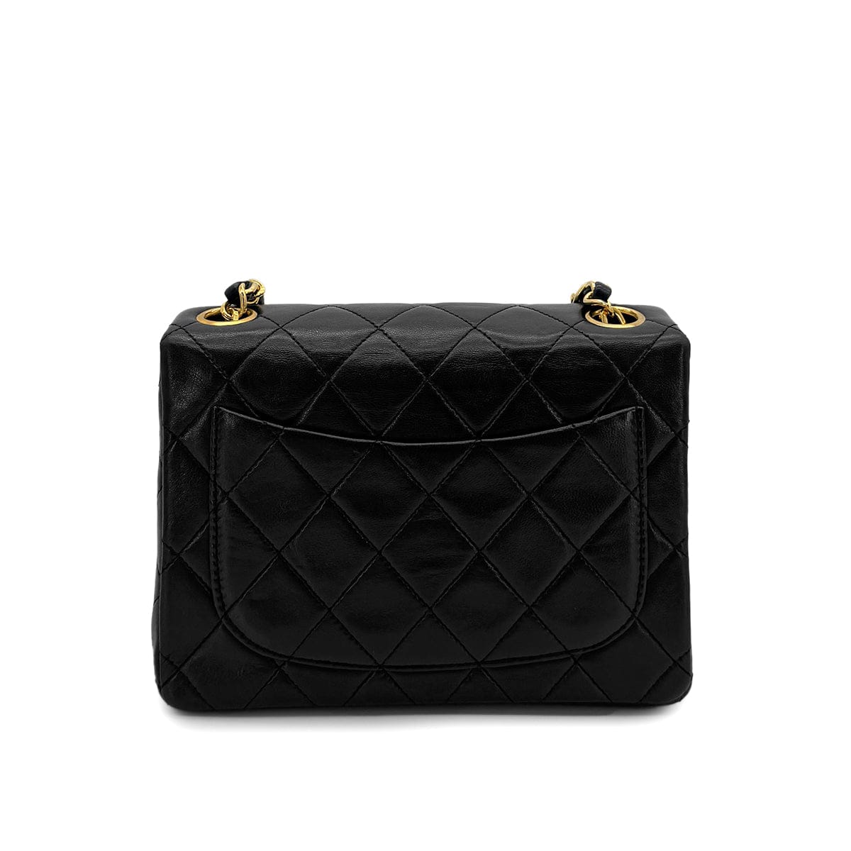 Luxury Promise Japan CHANEL VINTAGE MINI SQUARE 17 CHAIN SHOULDER BAG BLACK LAMB SKIN 90303487