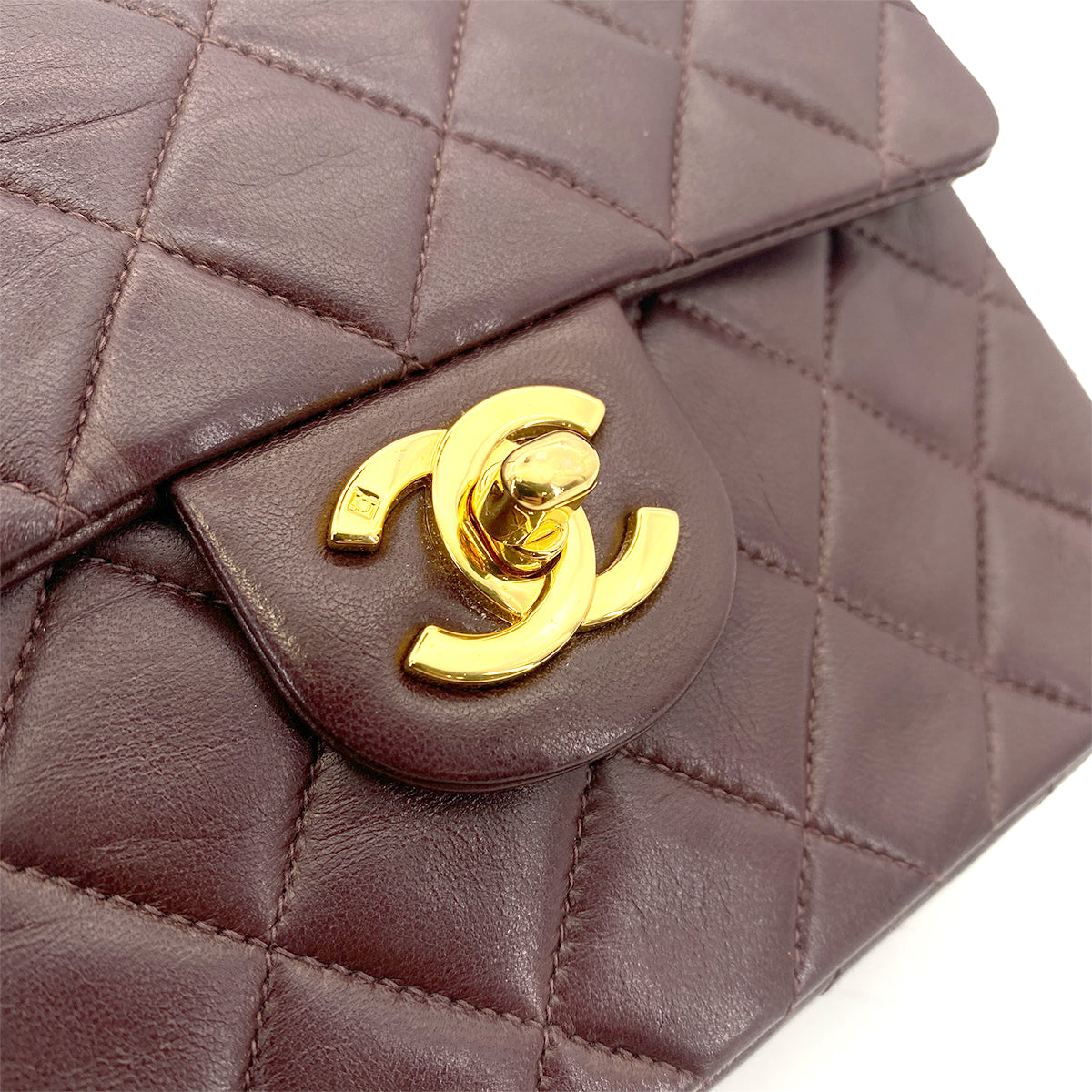 Luxury Promise Japan CHANEL VINTAGE MINI SQUARE 17 CHAIN SHOULDER BAG BORDEAUX LAMB SKIN 90255954