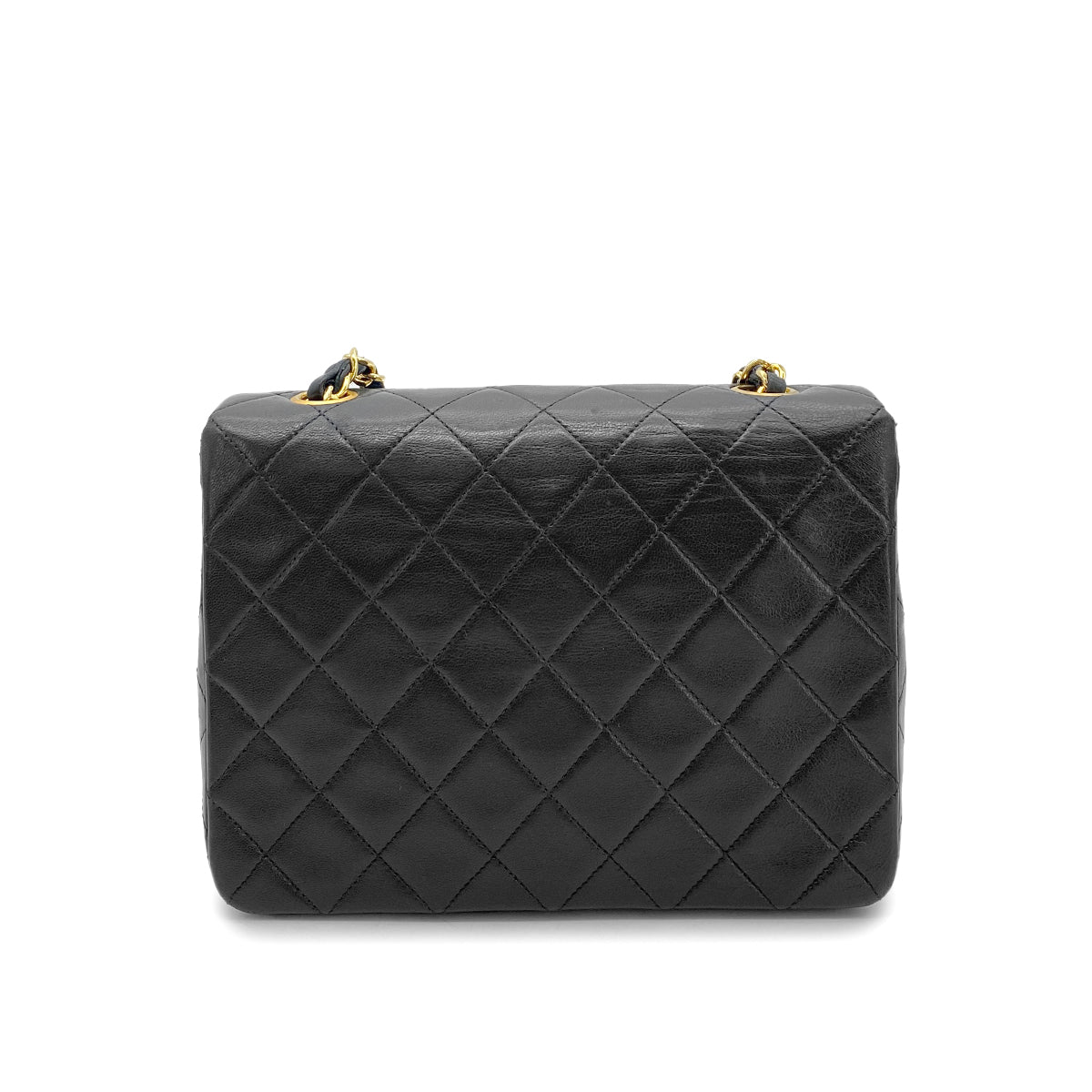 Luxury Promise Japan CHANEL VINTAGE MINI SQUARE 20 CHAIN SHOULDER BAG BLACK LAMB SKIN 90258470