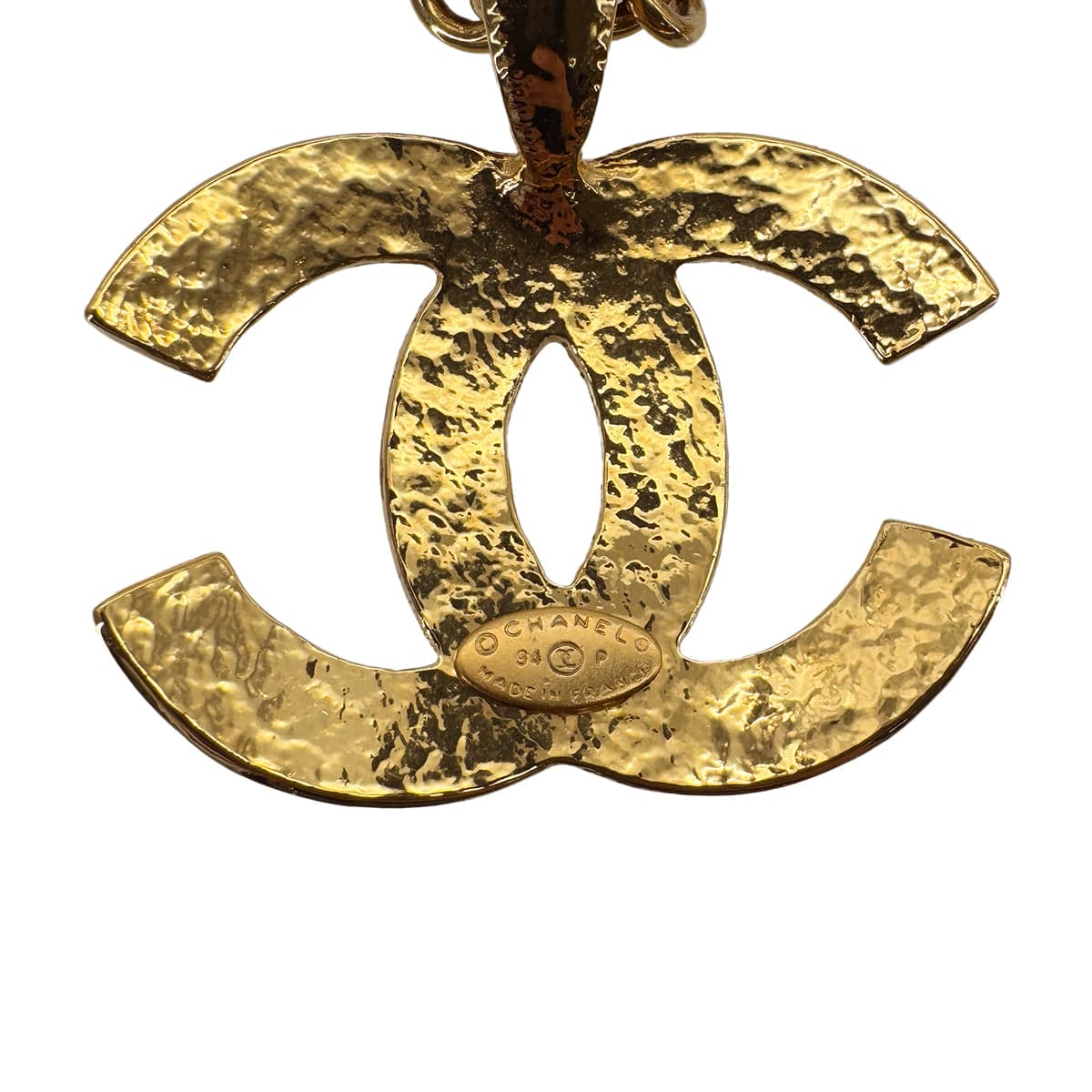 Luxury Promise Japan CHANEL VINTAGE NECKLACE COCOMARK MATELASSE GOLD ACCESSORY 94P 90290300