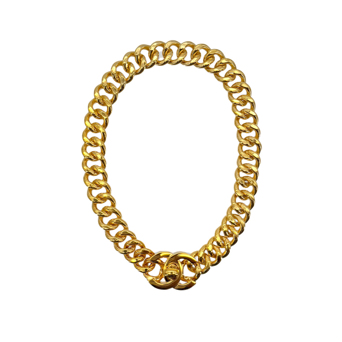 Luxury Promise Japan CHANEL VINTAGE NECKLACE COCOMARK TURN LOCK GOLD ACCESSORY 96P 90290314