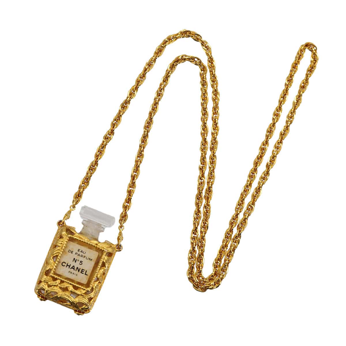 Luxury Promise Japan CHANEL VINTAGE NECKLACE PERFUME NO5 GOLD ACCESSORY 90309769