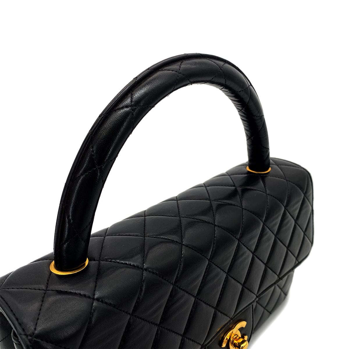 Luxury Promise Japan CHANEL VINTAGE PARENT-CHILD BAG PARENTS ONLY BLACK LAMB SKIN 90263640