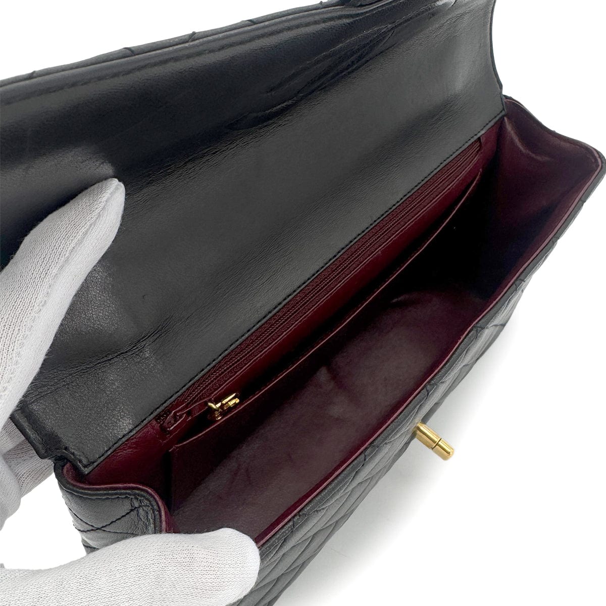 Luxury Promise Japan CHANEL VINTAGE PARENT-CHILD BAG PARENTS ONLY BLACK LAMB SKIN 90270847