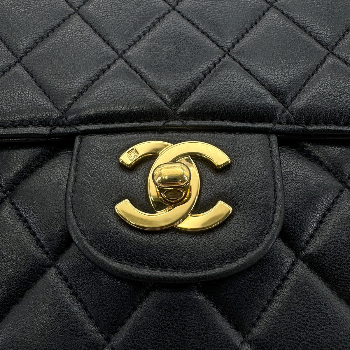 Luxury Promise Japan CHANEL VINTAGE PARENT-CHILD BAG PARENTS ONLY BLACK LAMB SKIN 90270847