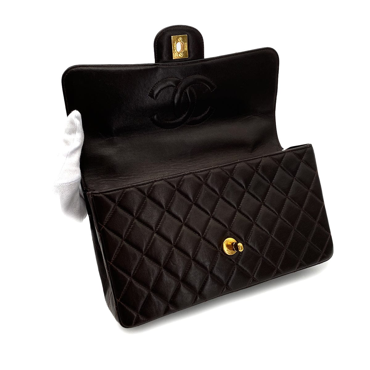 Luxury Promise Japan CHANEL VINTAGE PARENT-CHILD BAG PARENTS ONLY BROWN LAMB SKIN 90290328