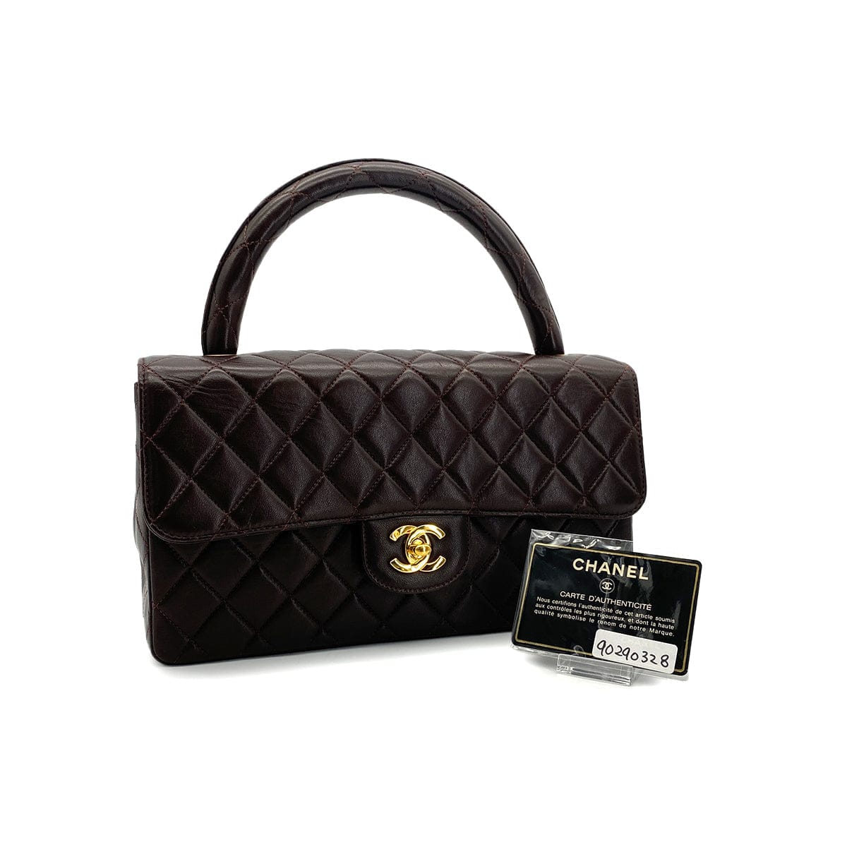 Luxury Promise Japan CHANEL VINTAGE PARENT-CHILD BAG PARENTS ONLY BROWN LAMB SKIN 90290328
