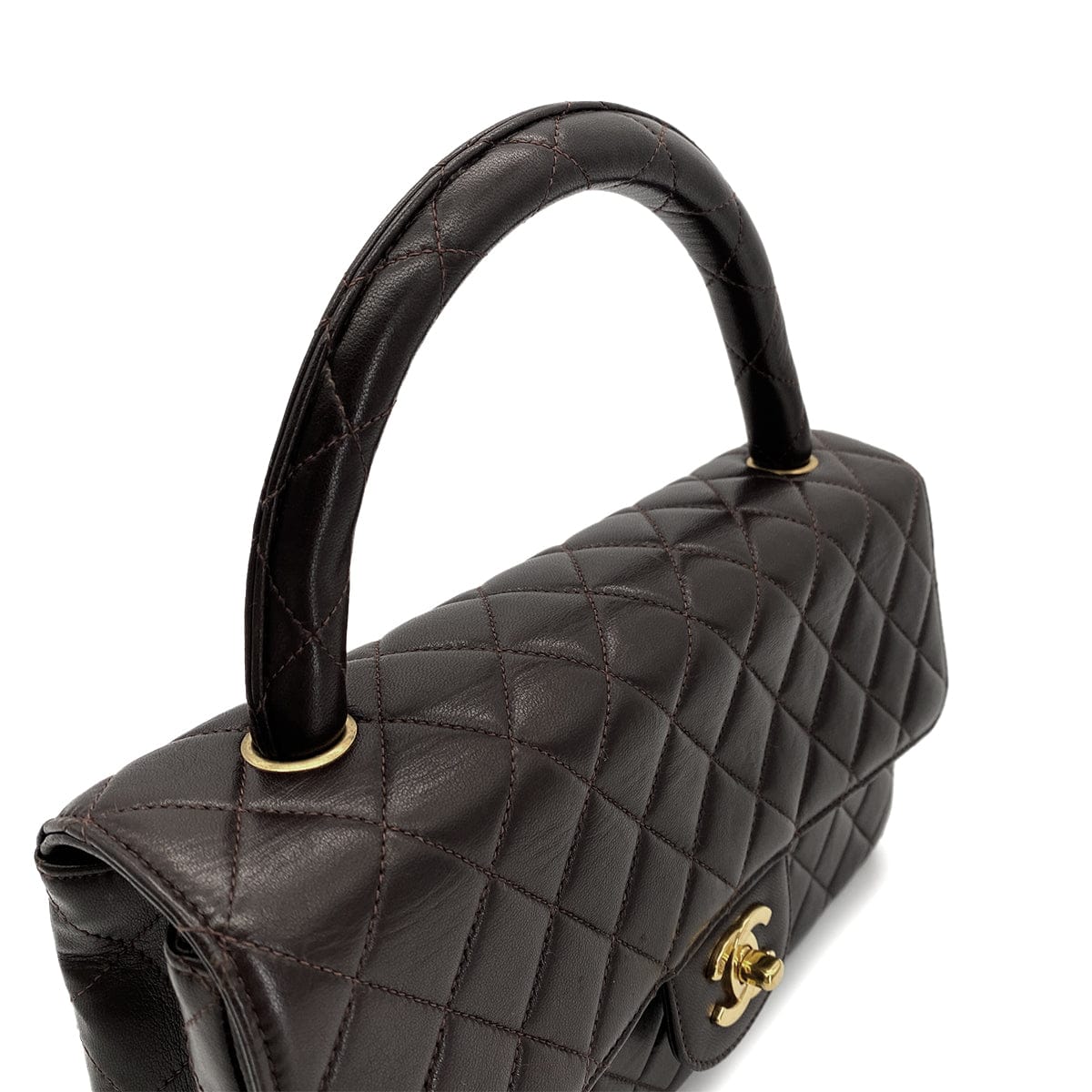 Luxury Promise Japan CHANEL VINTAGE PARENT-CHILD BAG PARENTS ONLY BROWN LAMB SKIN 90290328