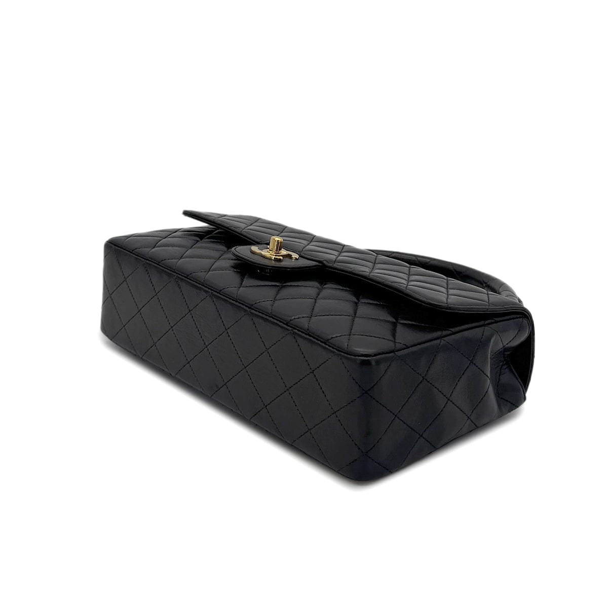 Luxury Promise Japan CHANEL VINTAGE PARENT-CHILD HAND BAG PARENTS ONLY BLACK LAMB SKIN 90280299