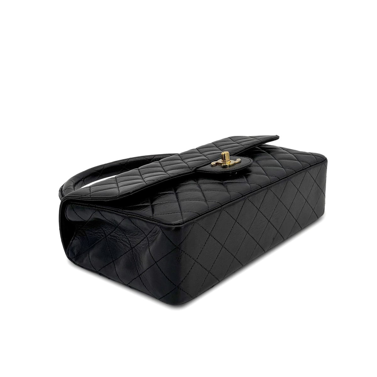 Luxury Promise Japan CHANEL VINTAGE PARENT-CHILD HAND BAG PARENTS ONLY BLACK LAMB SKIN 90280299