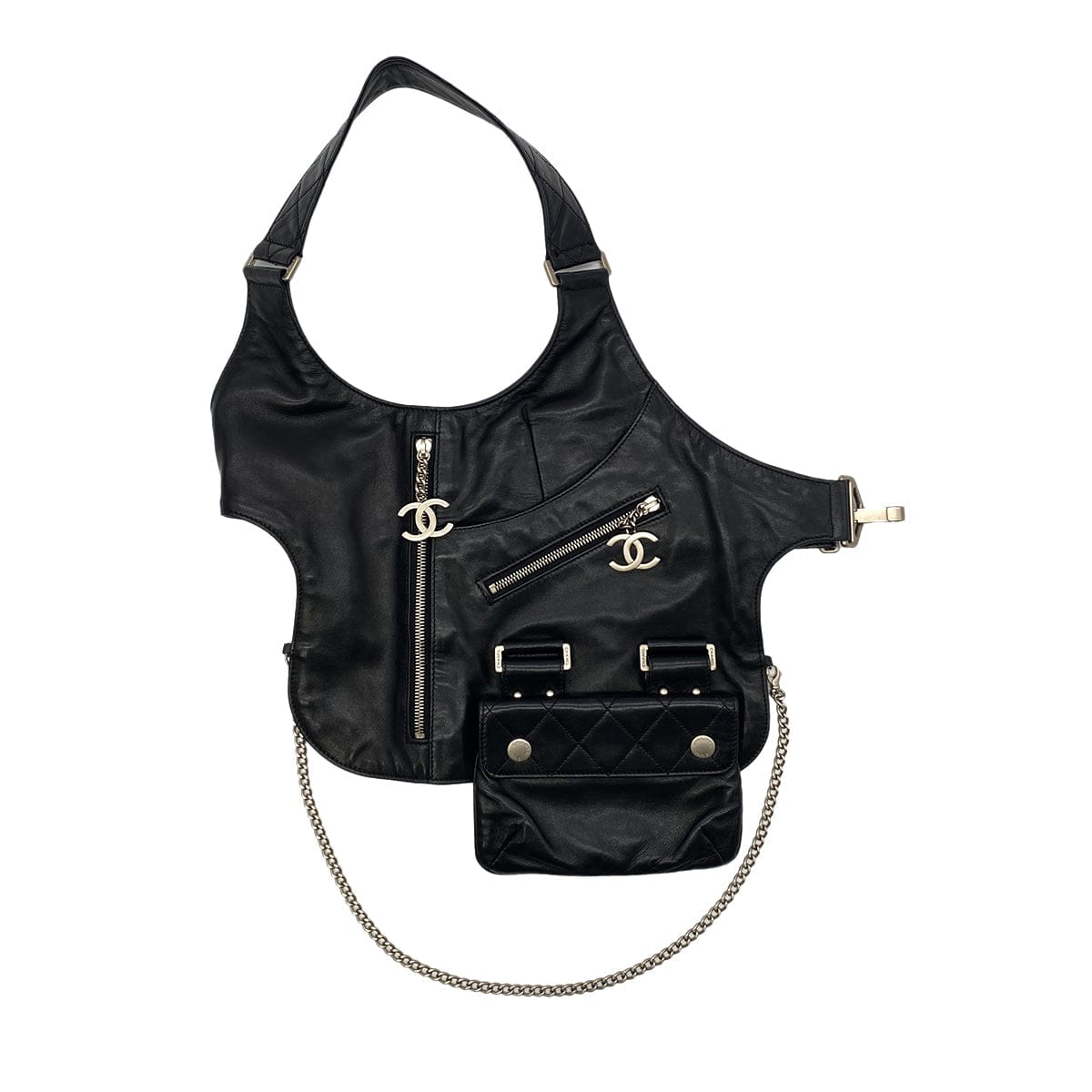 Luxury Promise Japan CHANEL VINTAGE RUNWAY FALL 2003 COLLECTION MATELASSE BODY BAG BLACK LAMB SKIN 90280496