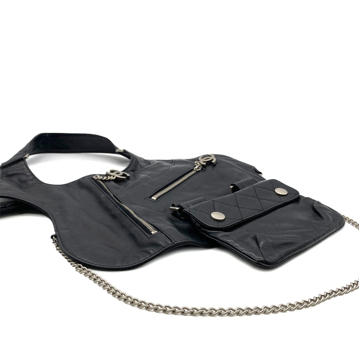 Luxury Promise Japan CHANEL VINTAGE RUNWAY FALL 2003 COLLECTION MATELASSE BODY BAG BLACK LAMB SKIN 90280496