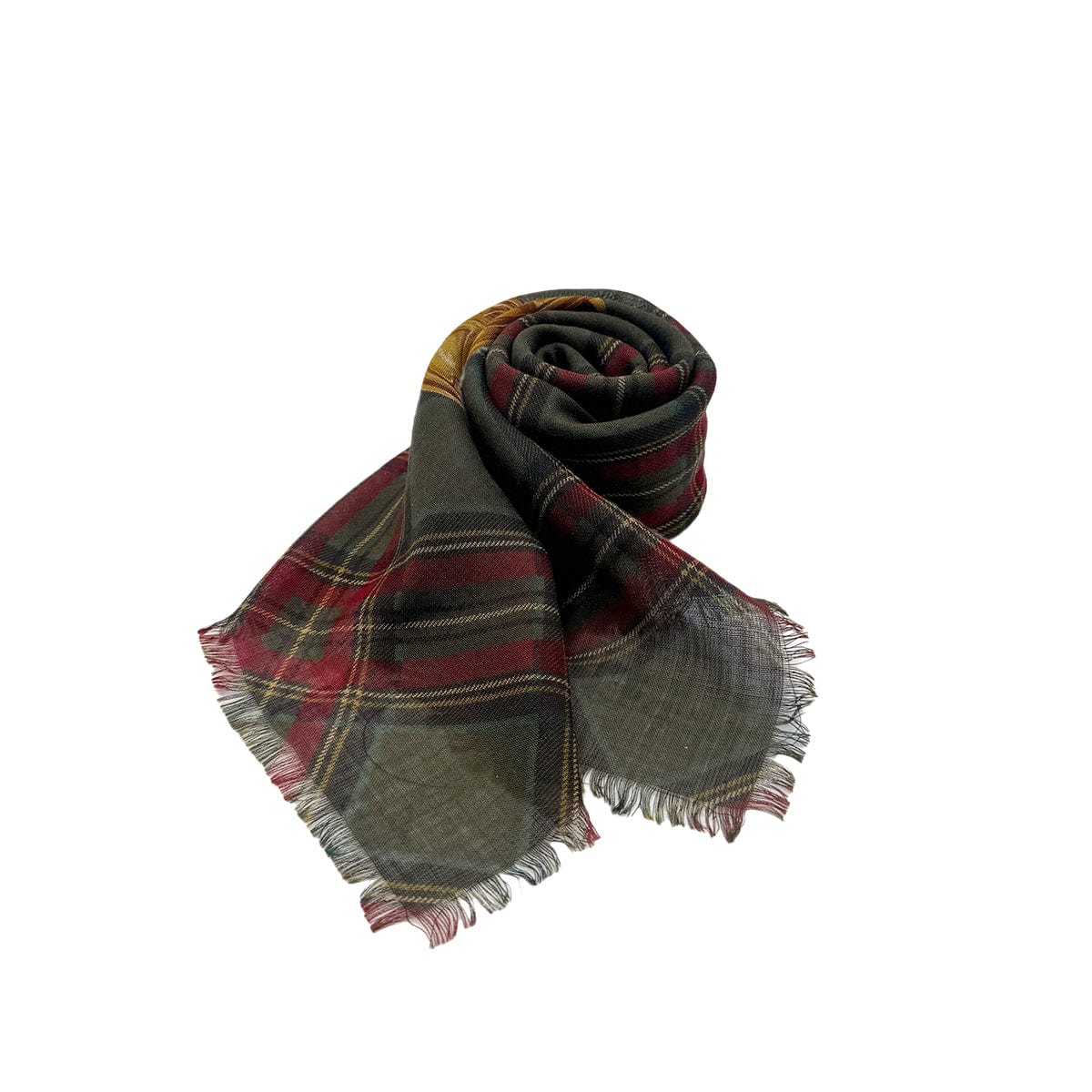 Luxury Promise Japan CHANEL VINTAGE SCARF COCOMARK CHECKERED PATTERN SILK CASHMERE 90278027