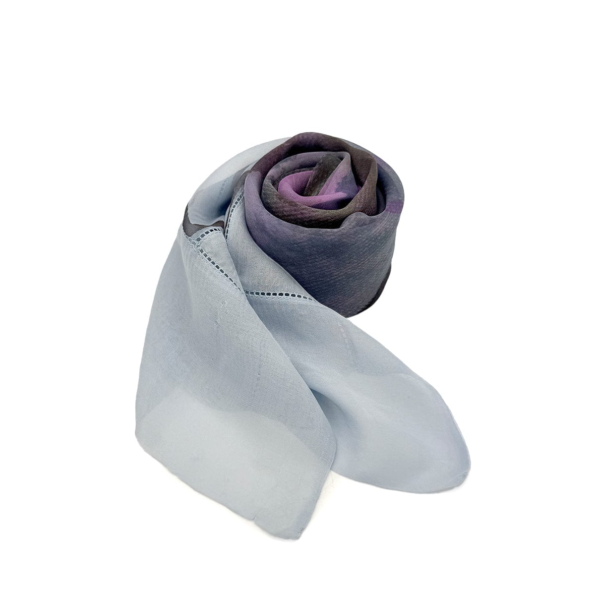 Luxury Promise Japan CHANEL VINTAGE SCARF LOGO BLUE CHIFFON SILK 90278455