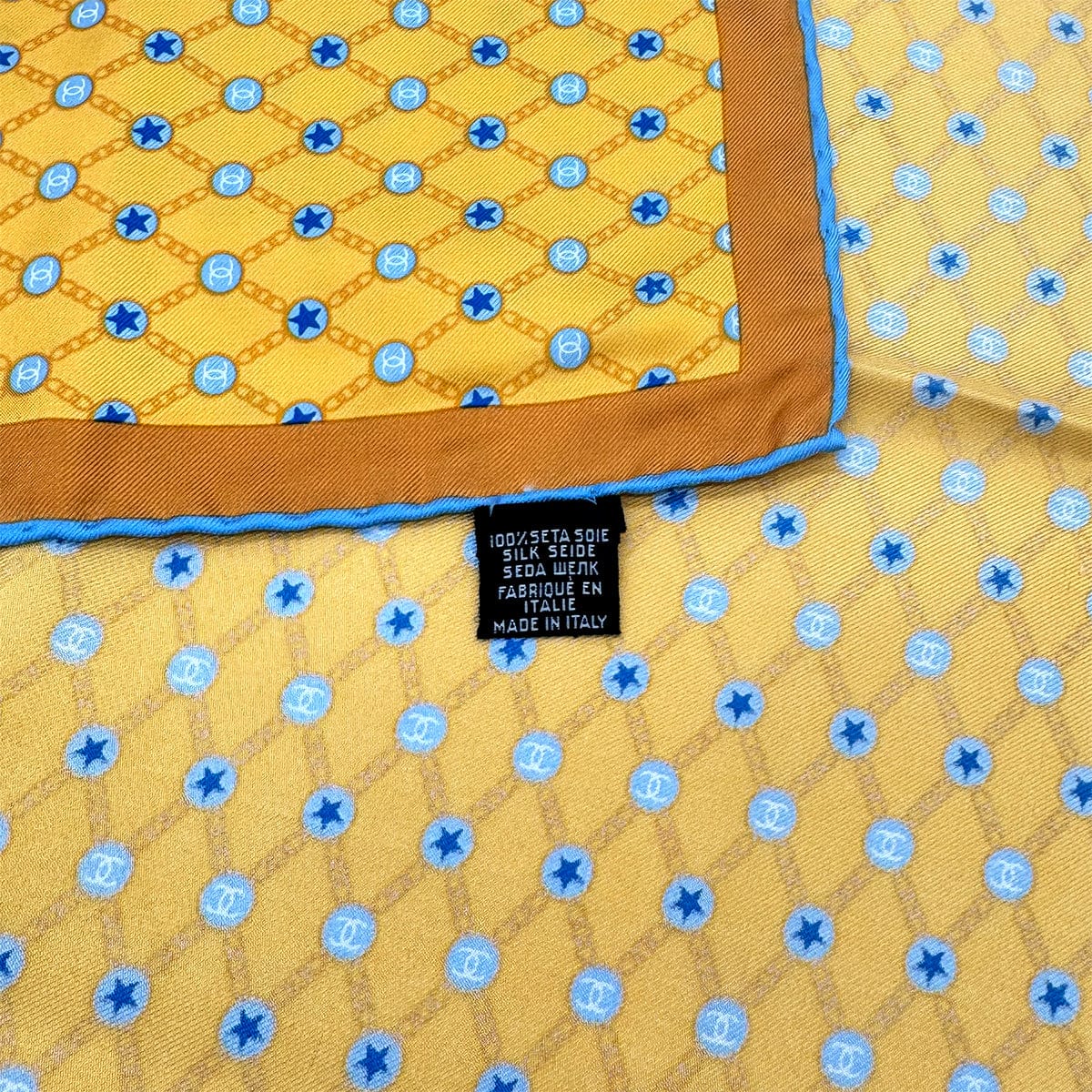 Luxury Promise Japan CHANEL VINTAGE SCARF LOGO STAR ORANGE SILK 90278447