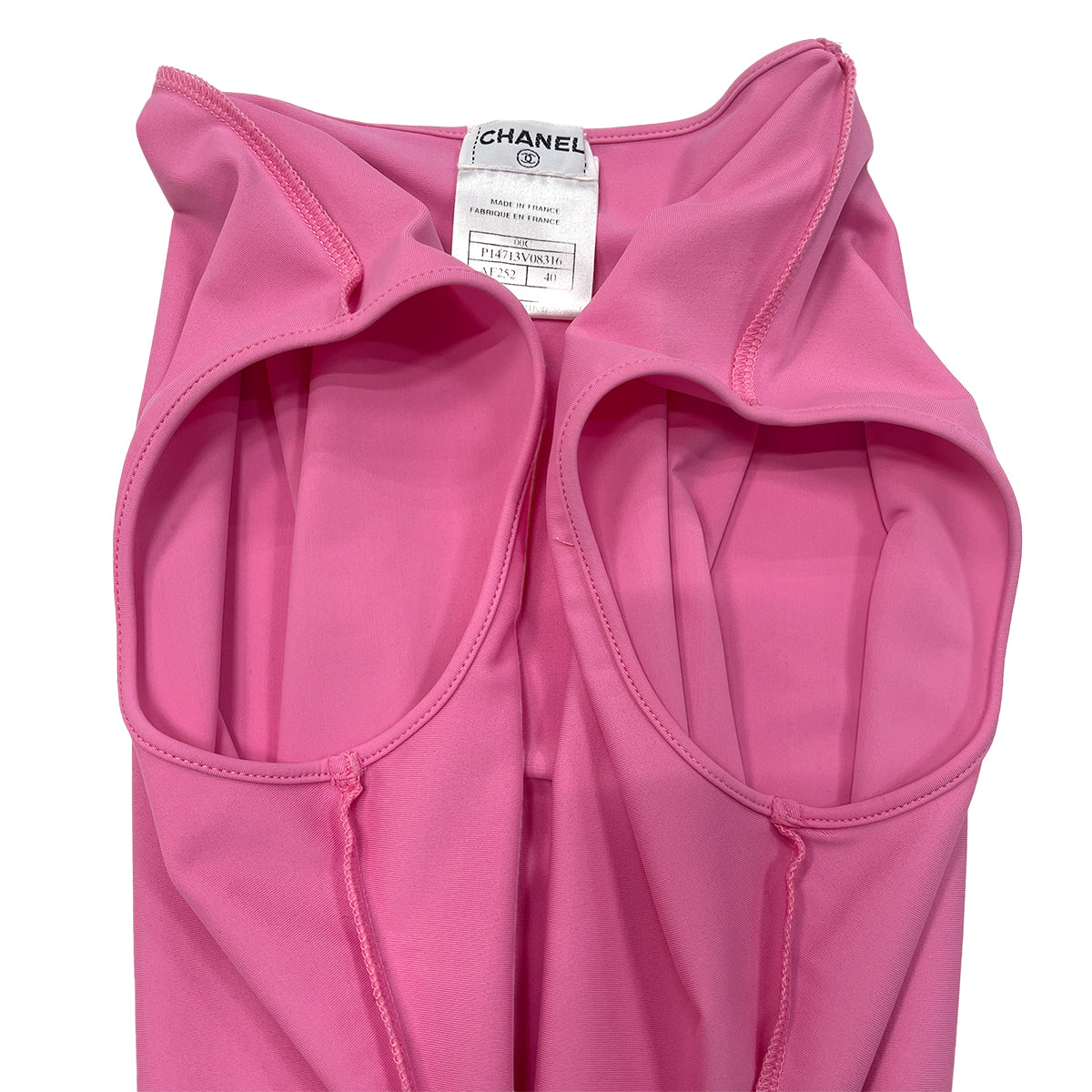 Luxury Promise Japan CHANEL VINTAGE SLEEVELESS TOPS PINK NYLON 40 00C RTW 90288046