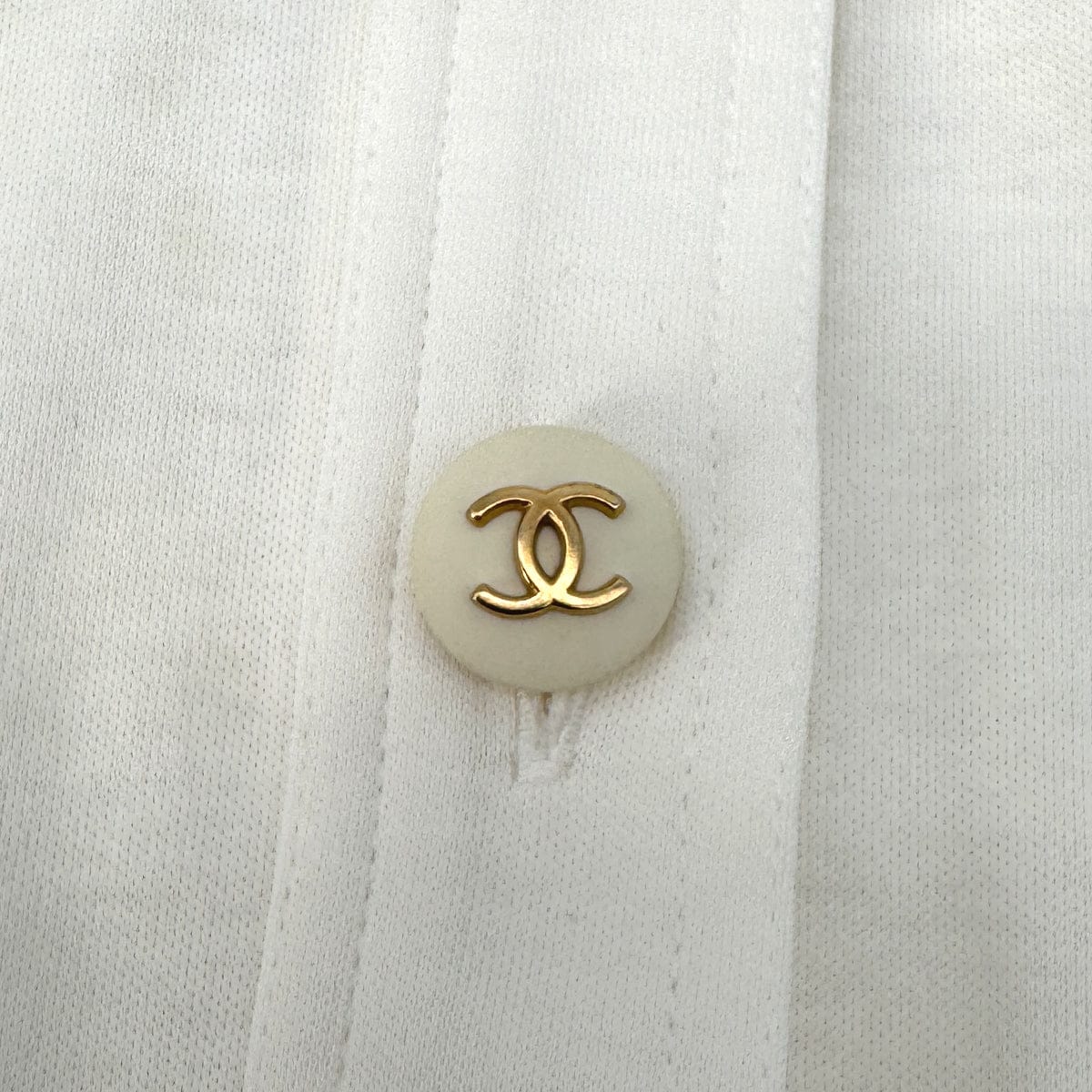 Luxury Promise Japan CHANEL VINTAGE SLEEVELESS TOPS WHITE COTTON 42 RTW 90292793