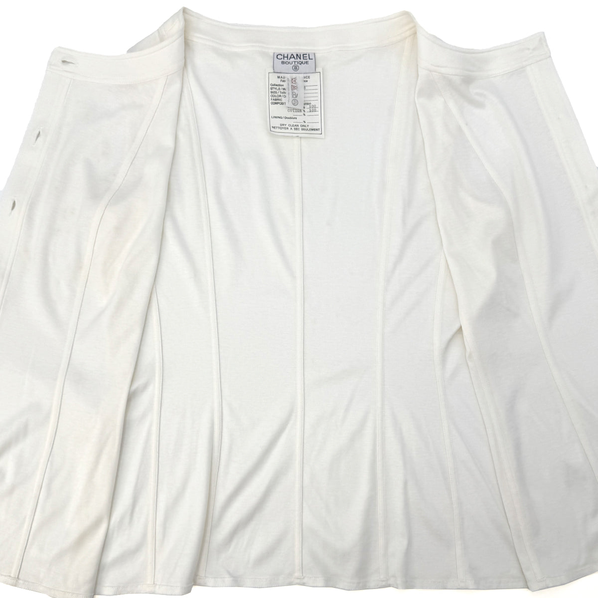 Luxury Promise Japan CHANEL VINTAGE SLEEVELESS TOPS WHITE COTTON 42 RTW 90292793