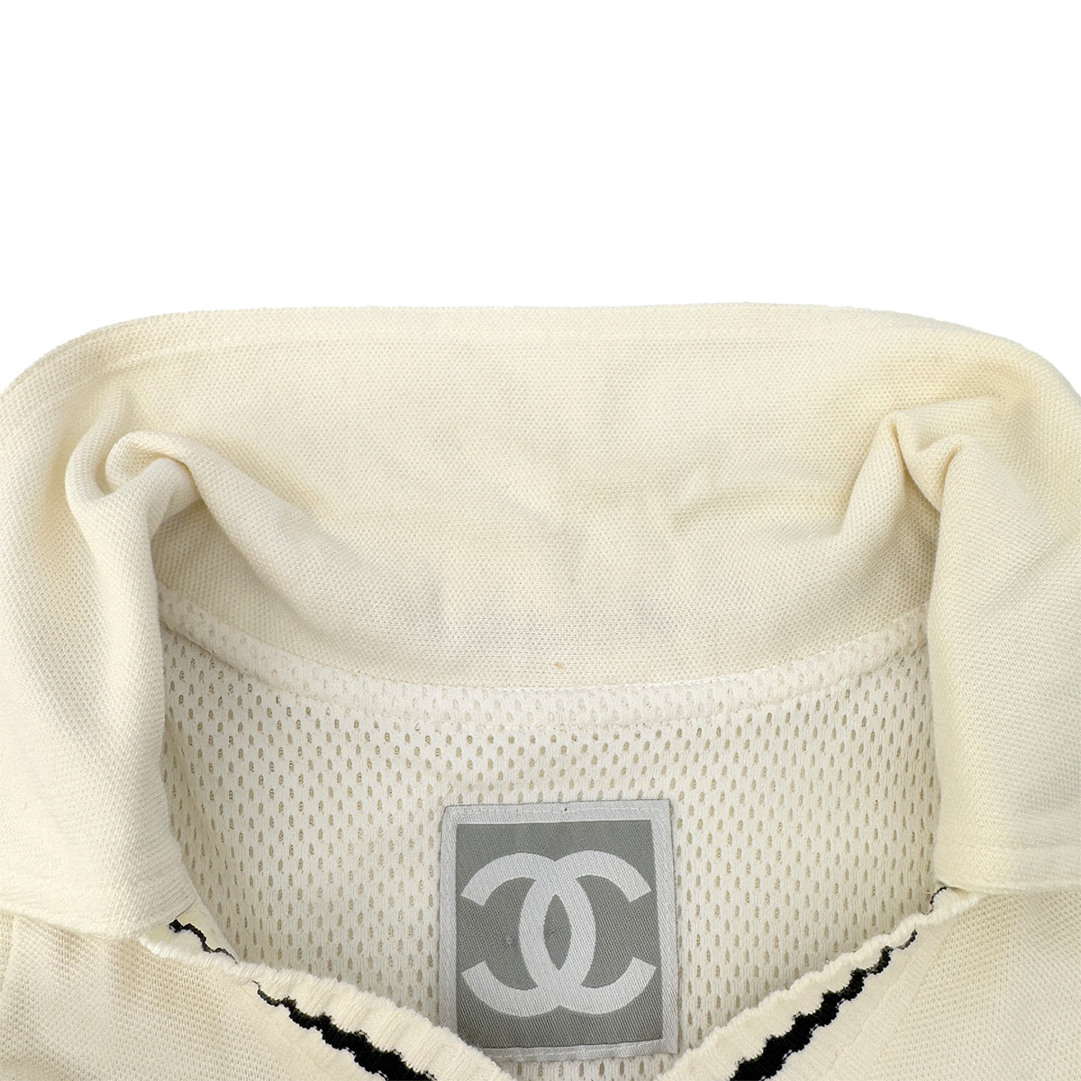 Luxury Promise Japan CHANEL VINTAGE SPORTS LINE COCOMARK SLEEVELESS DRESS WHIYE COTTON 40 RTW 90290321