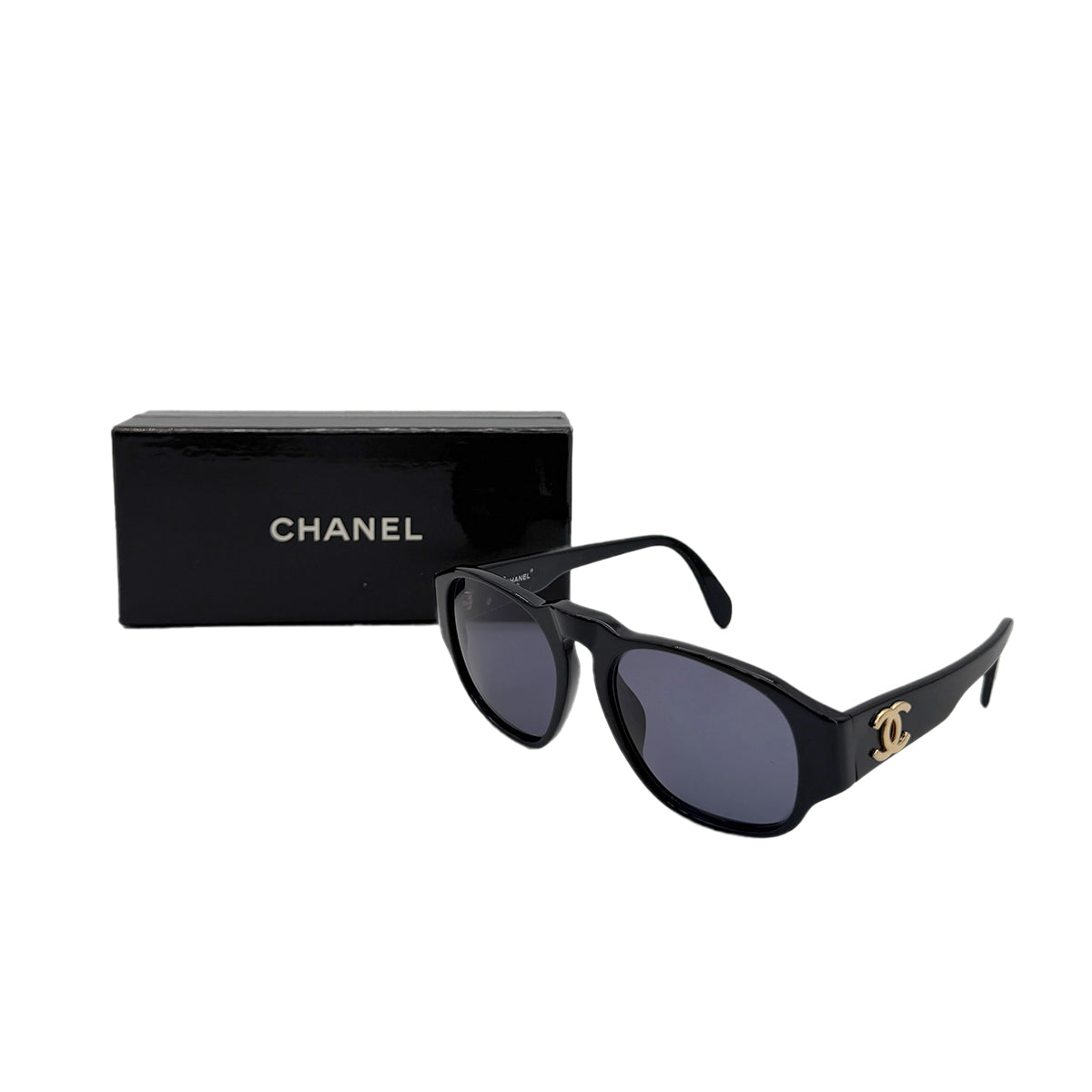 Luxury Promise Japan CHANEL VINTAGE SUNGLASSES COCOMARK BLACK EYEWEAR 90281851
