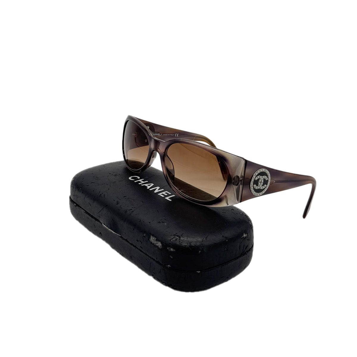 Luxury Promise Japan CHANEL VINTAGE SUNGLASSES COCOMARK FAUX PEARL BROWN EYEWEAR 90296463