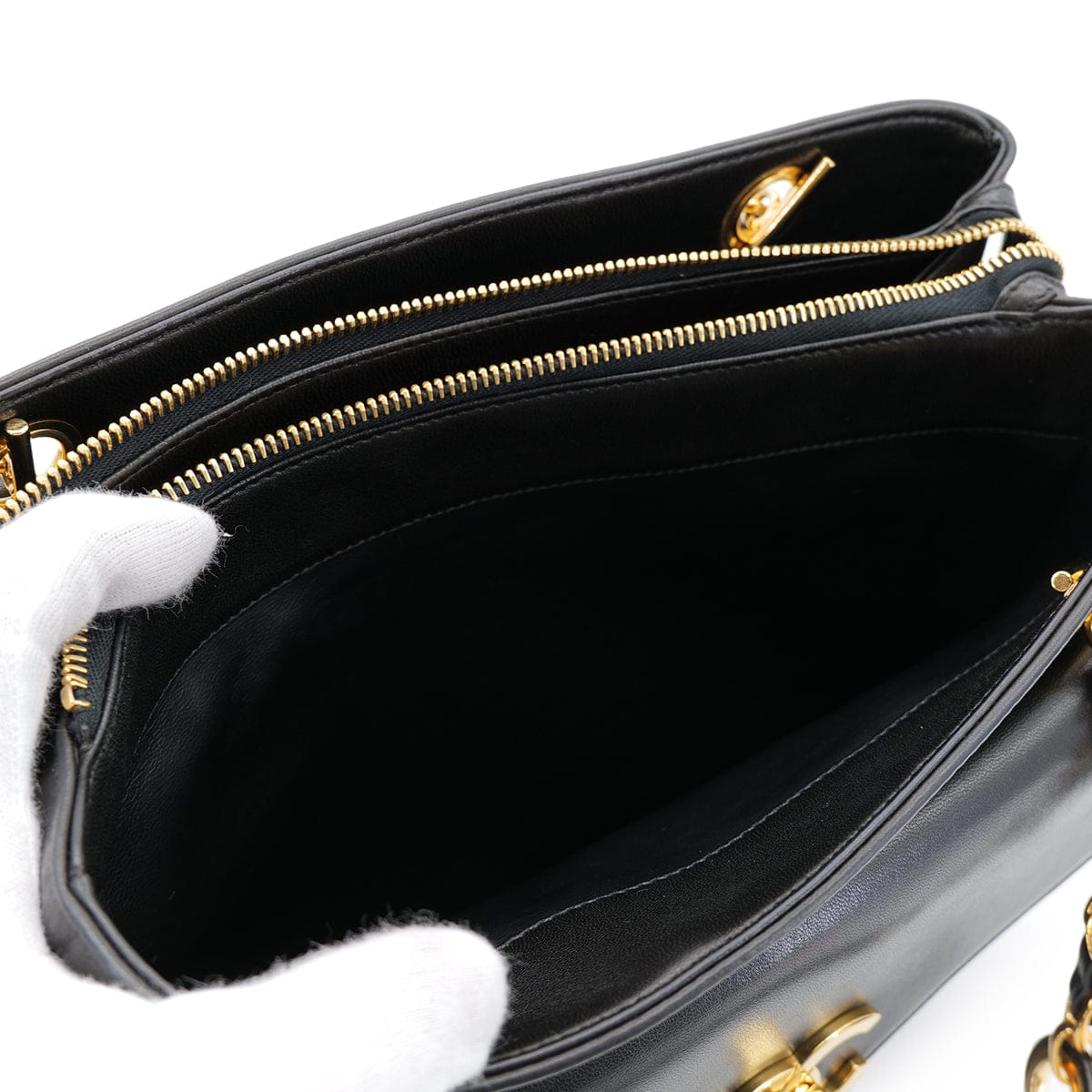 Luxury Promise Japan CHANEL VINTAGE TURN LOCK COCO BALL CHAIN TOTE BAG BLACK LEATHER 90302644