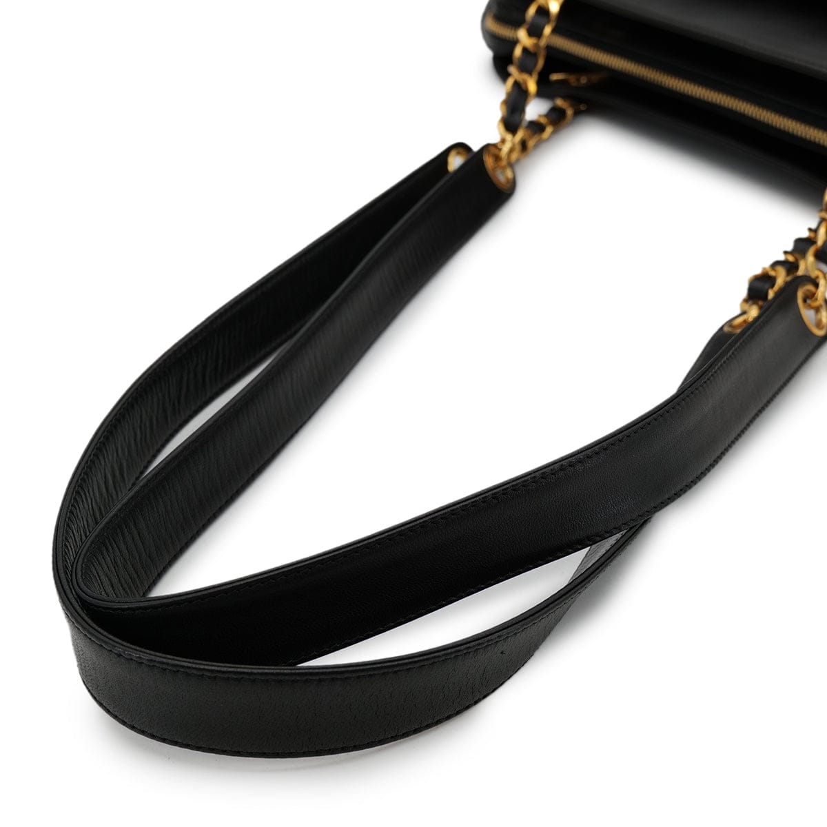 Luxury Promise Japan CHANEL VINTAGE TURN LOCK COCO BALL CHAIN TOTE BAG BLACK LEATHER 90302644
