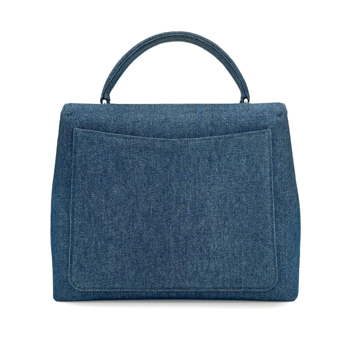 Luxury Promise Japan CHANEL VINTAGE TURN LOCK HAND BAG BLUE DENIM CANVAS 90300602