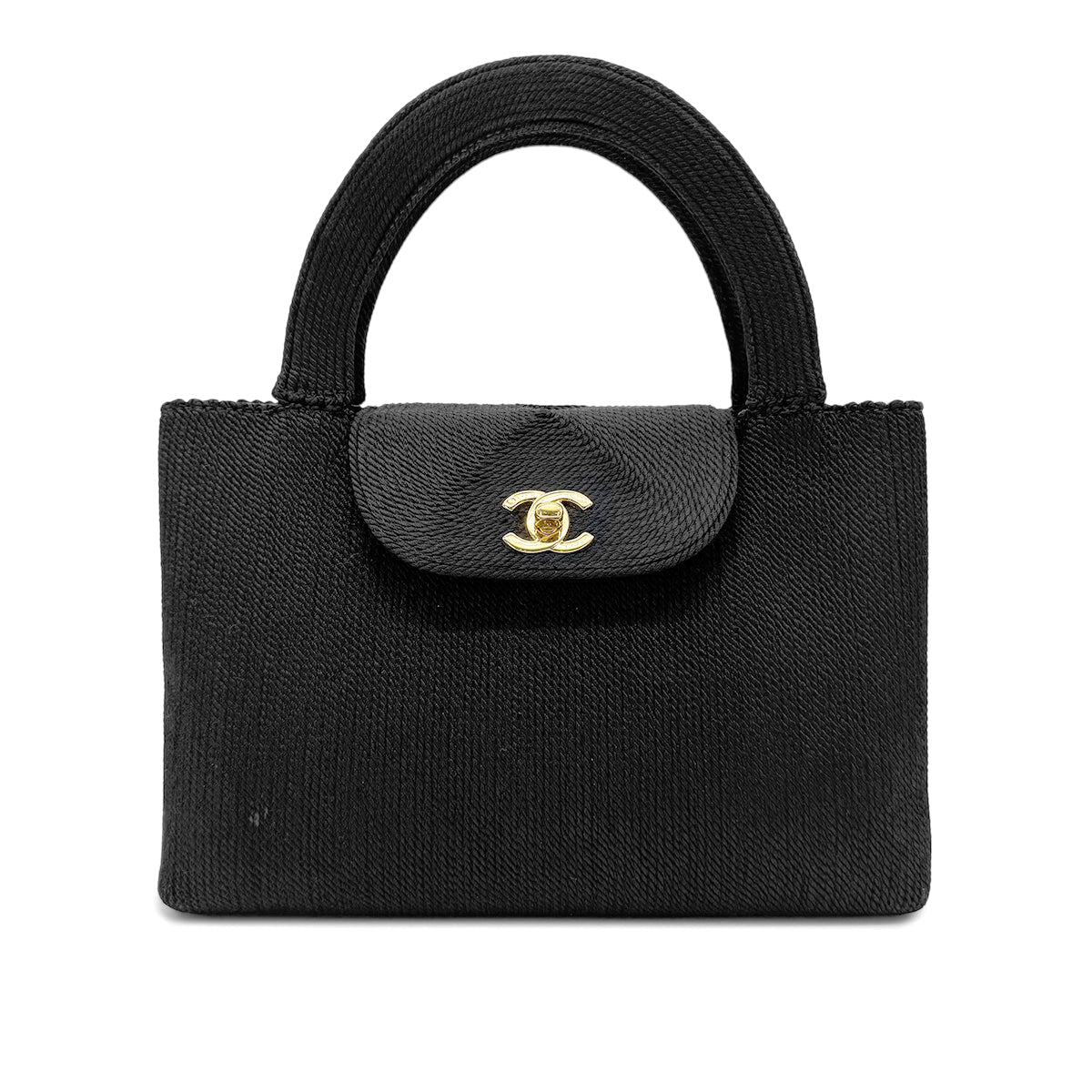 Luxury Promise Japan CHANEL VINTAGE TURN LOCK HAND BAG FABRIC BLACK 90269178