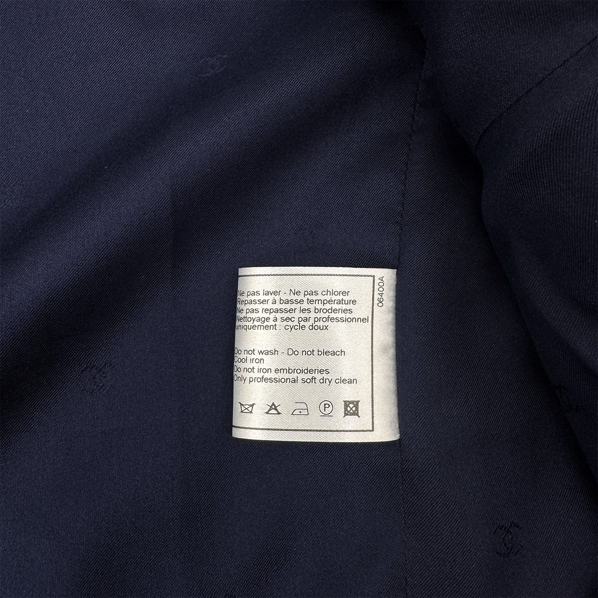 Luxury Promise Japan CHANEL VINTAGE TWEED JACKET NAVY RED WOOL 38 97A RTW 90284427