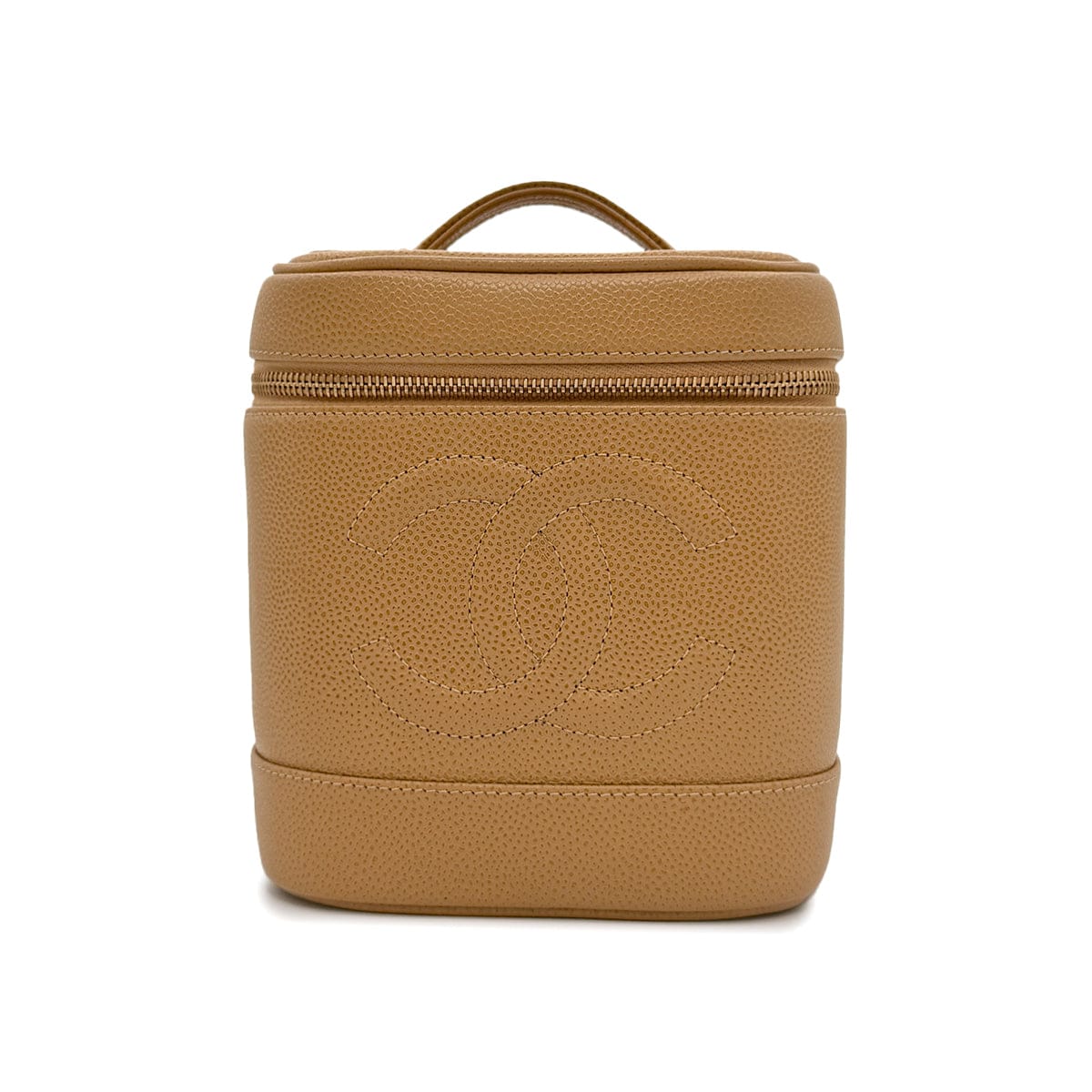 Luxury Promise Japan CHANEL VINTAGE VANITY HAND BAG BEIGE CAVIAR SKIN 90303018
