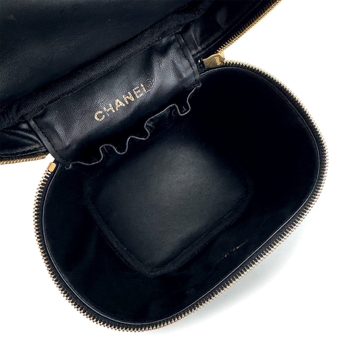 Luxury Promise Japan CHANEL VINTAGE VANITY HAND BAG BLACK CAVIAR SKIN 90298169