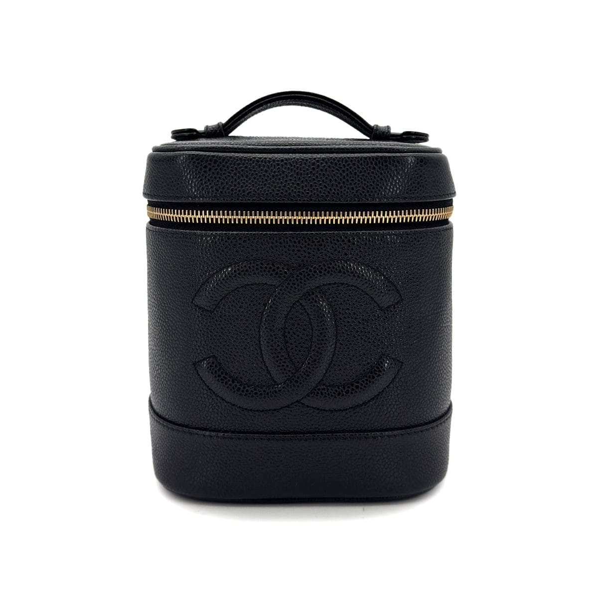 Luxury Promise Japan CHANEL VINTAGE VANITY HAND BAG BLACK CAVIAR SKIN 90298169