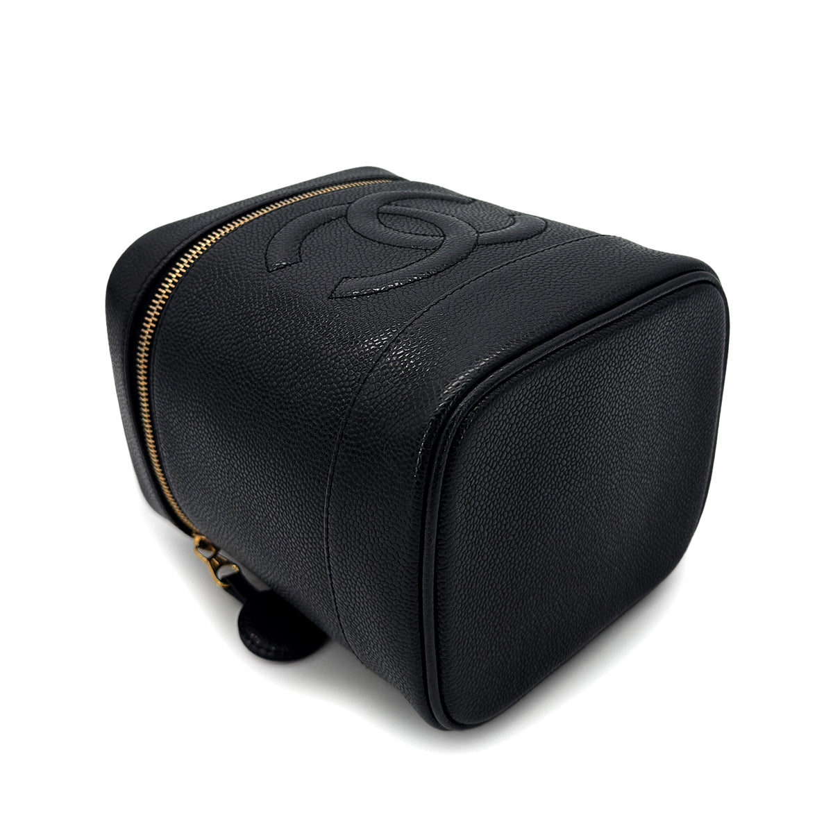 Luxury Promise Japan CHANEL VINTAGE VANITY HAND BAG BLACK CAVIAR SKIN 90298169