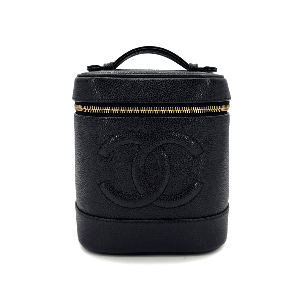 Luxury Promise Japan CHANEL VINTAGE VANITY HAND BAG BLACK CAVIAR SKIN 90298169