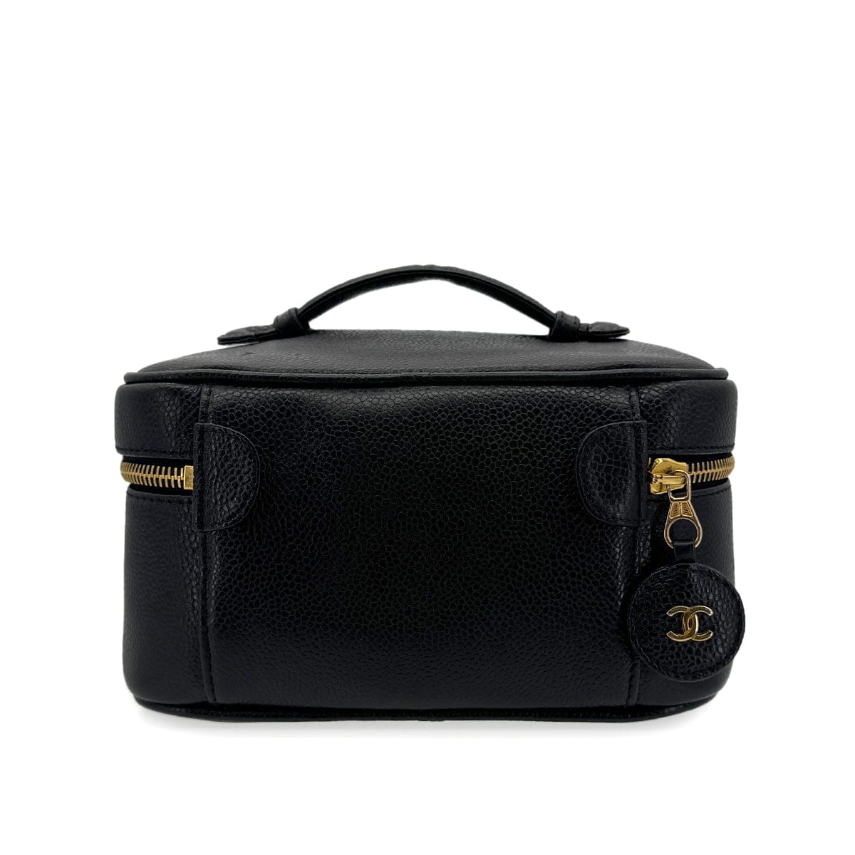 Luxury Promise Japan CHANEL VINTAGE VANITY HAND BAG BLACK CAVIAR SKIN 90299805