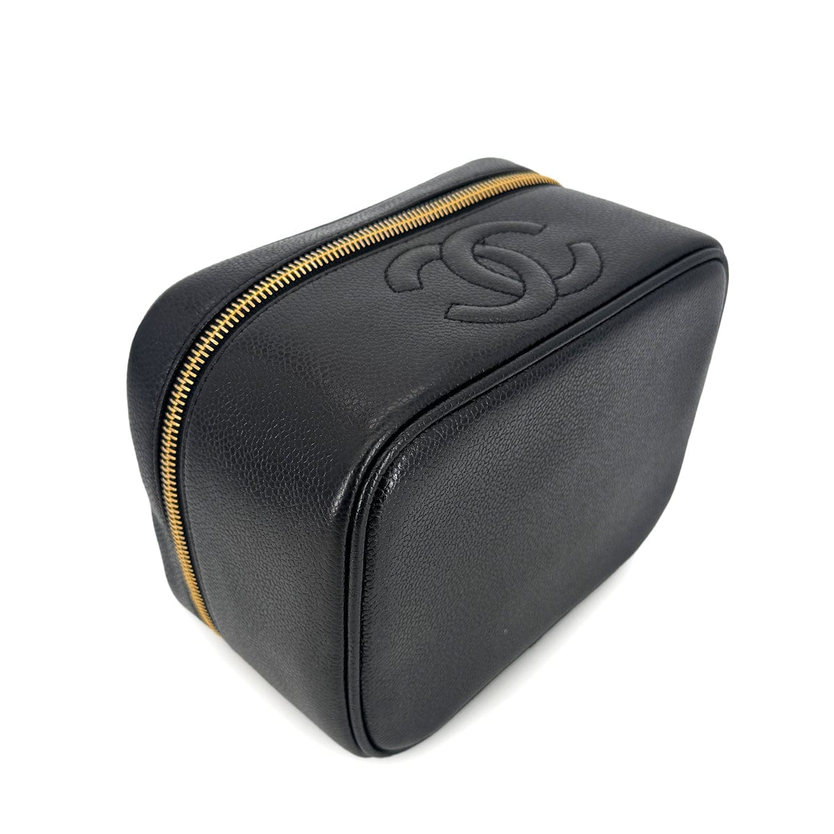 Luxury Promise Japan CHANEL VINTAGE VANITY HAND BAG BLACK CAVIAR SKIN 90299805