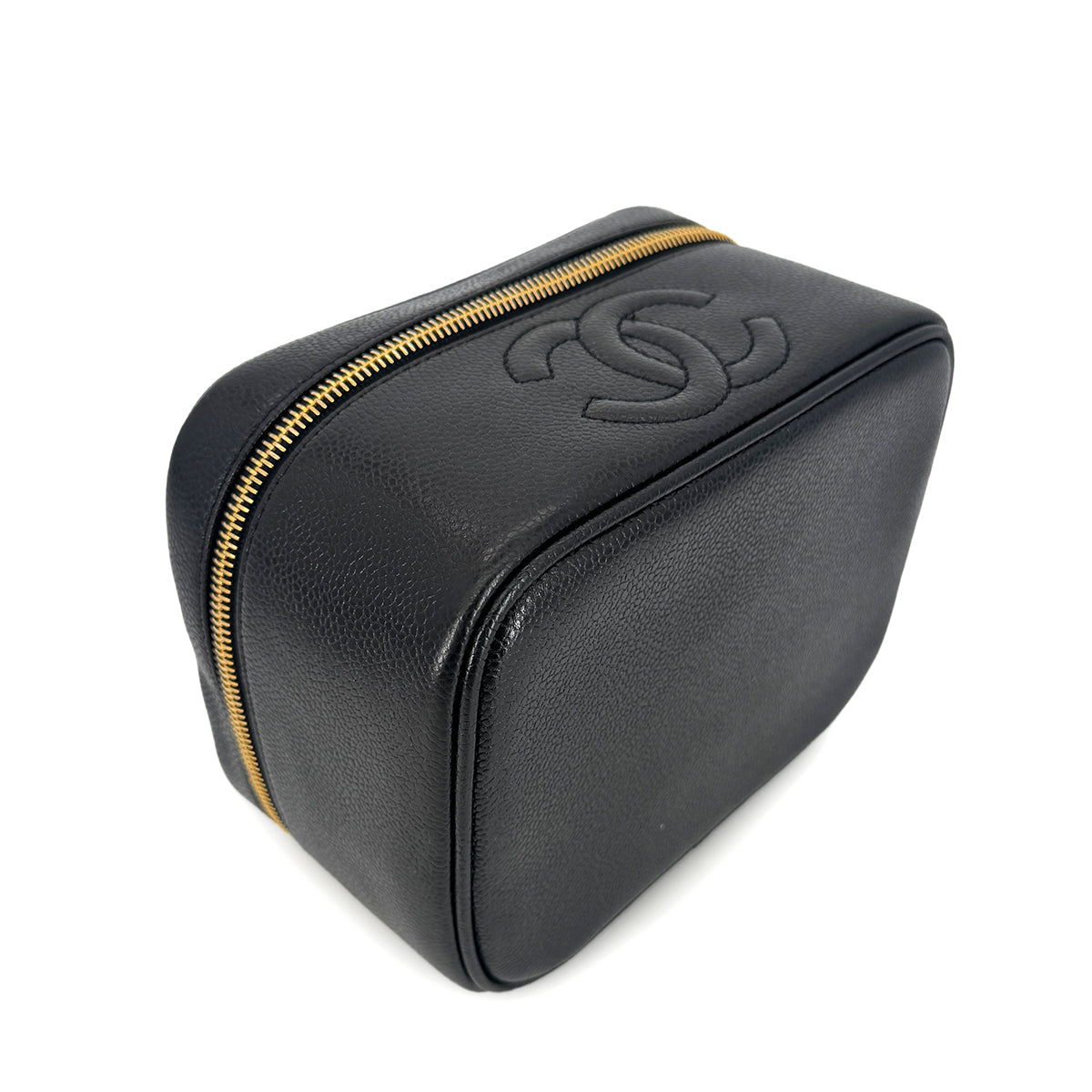 Luxury Promise Japan CHANEL VINTAGE VANITY HAND BAG BLACK CAVIAR SKIN 90299805