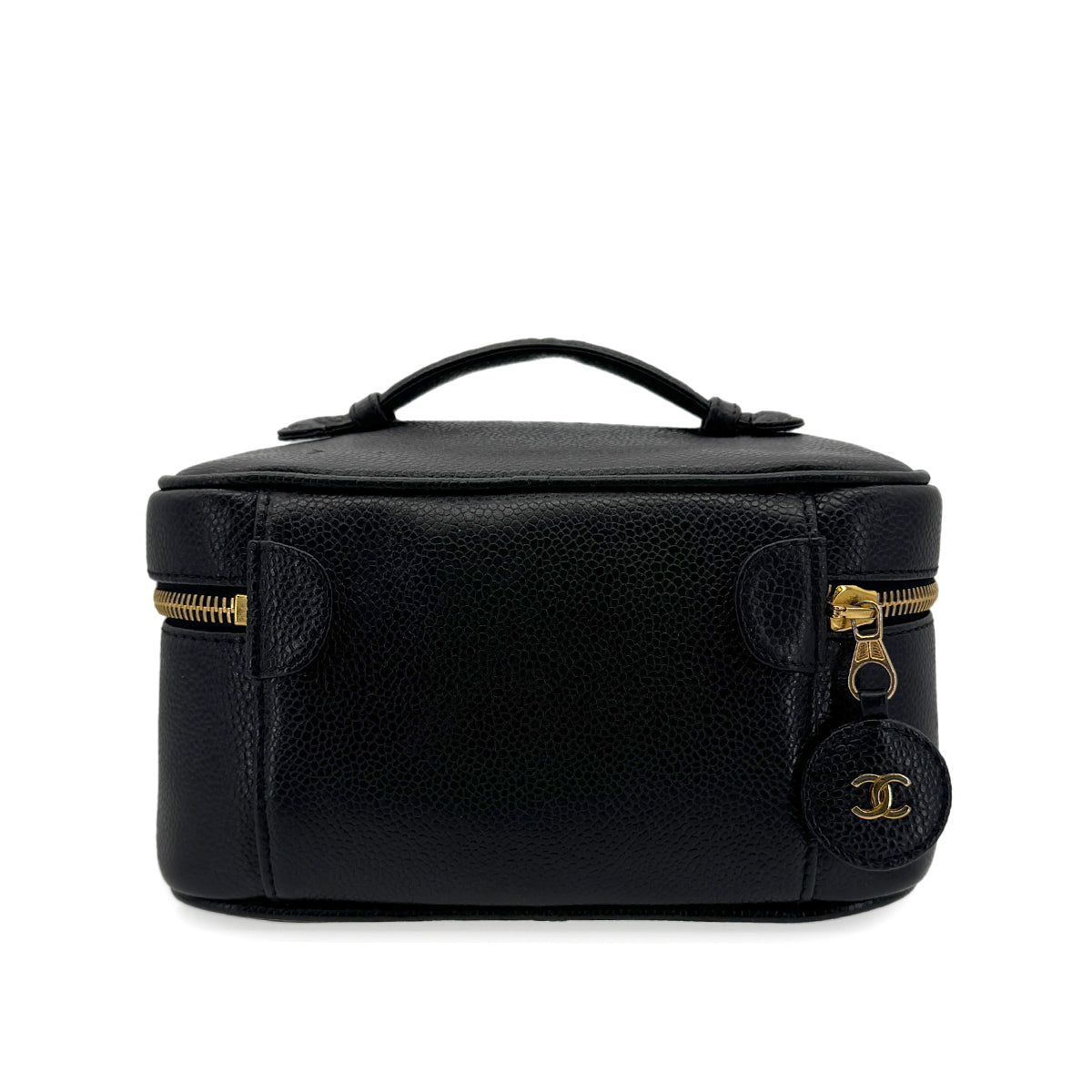 Luxury Promise Japan CHANEL VINTAGE VANITY HAND BAG BLACK CAVIAR SKIN 90299805