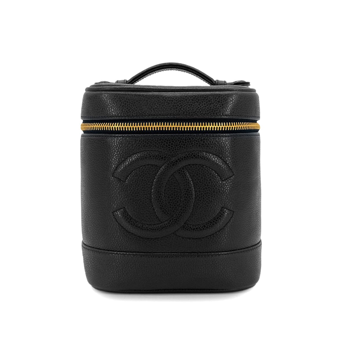 Luxury Promise Japan CHANEL VINTAGE VANITY HAND BAG BLACK CAVIAR SKIN 90301106