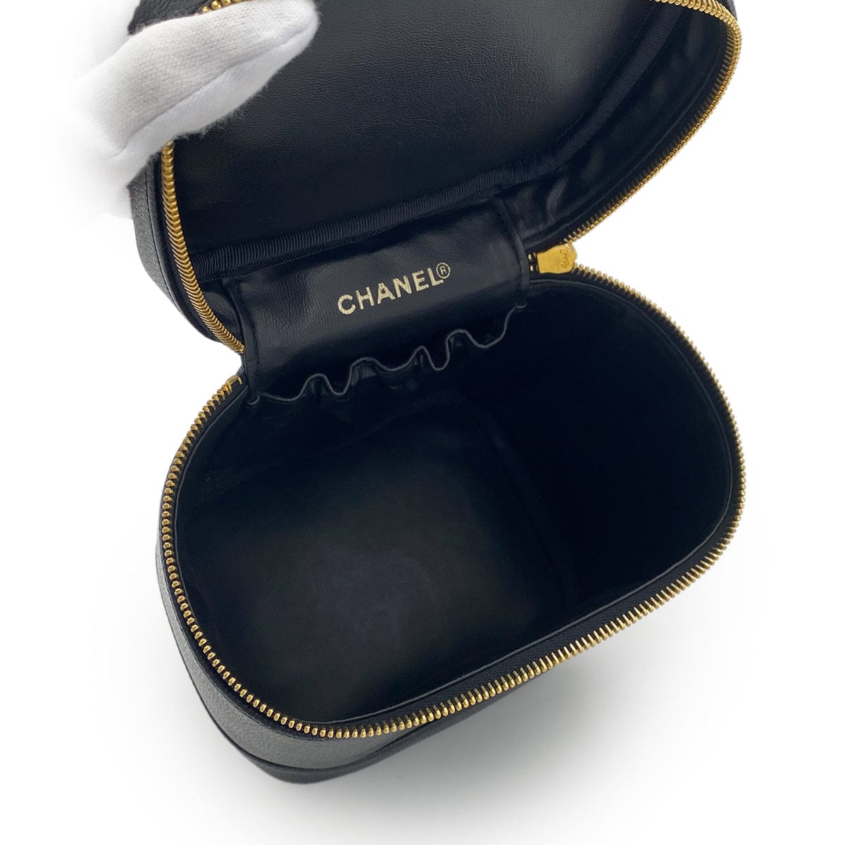 Luxury Promise Japan CHANEL VINTAGE VANITY HAND BAG BLACK CAVIAR SKIN 90303492