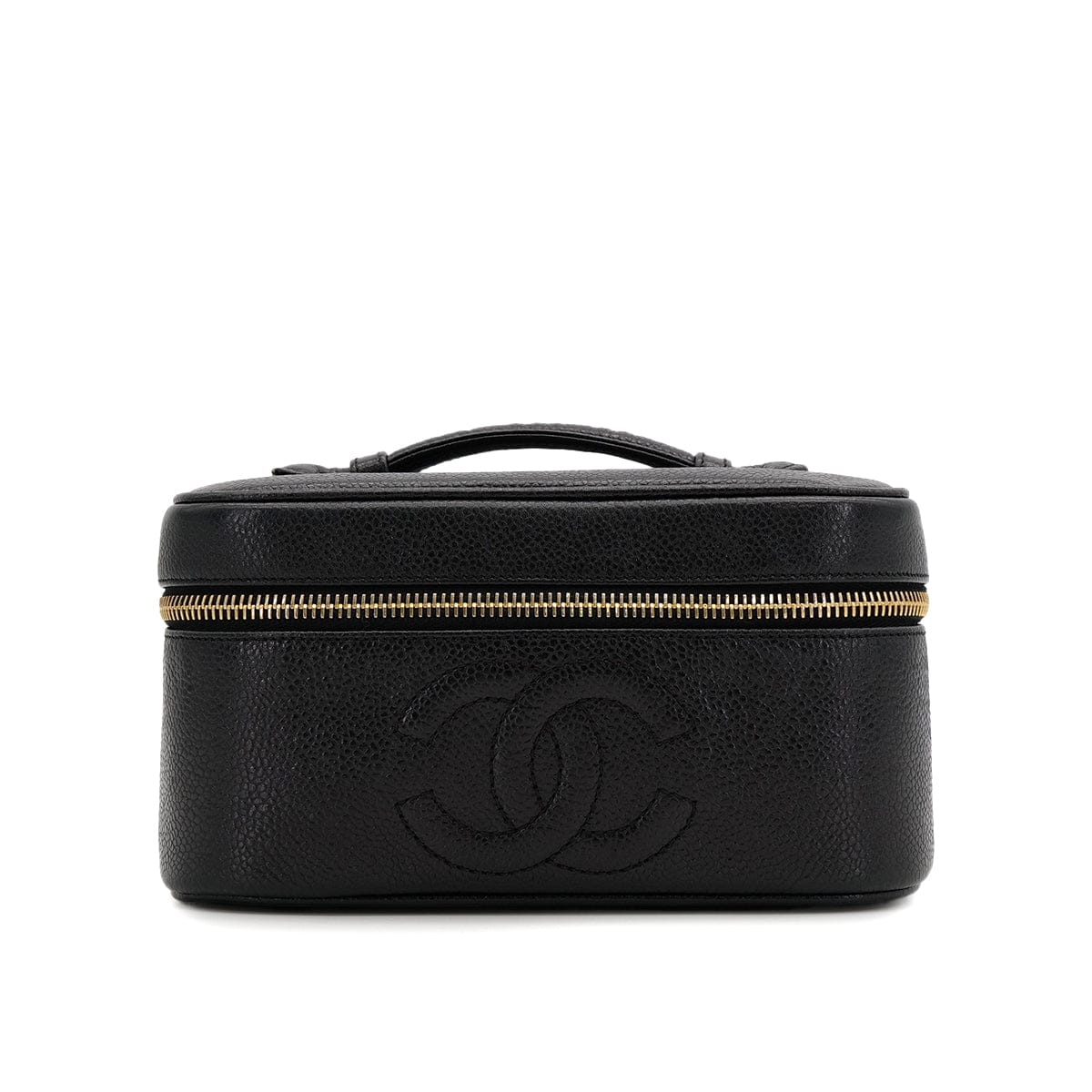 Luxury Promise Japan CHANEL VINTAGE VANITY HAND BAG BLACK CAVIAR SKIN 90309158