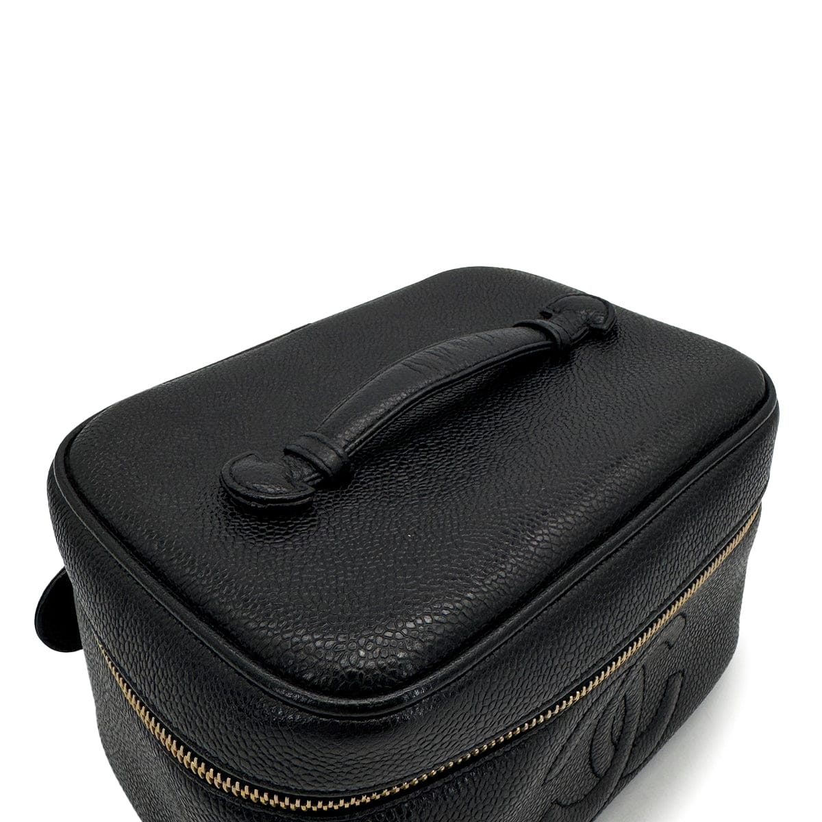 Luxury Promise Japan CHANEL VINTAGE VANITY HAND BAG BLACK CAVIAR SKIN 90310247