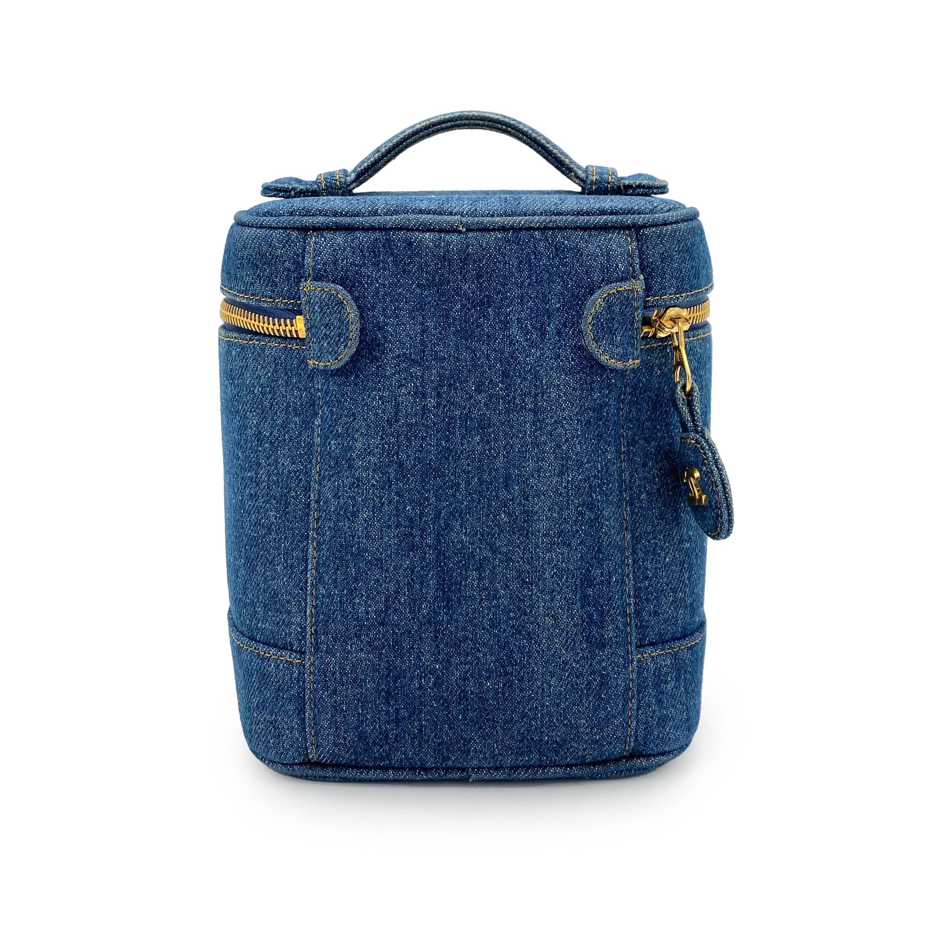 Luxury Promise Japan CHANEL VINTAGE VANITY HAND BAG BLUE DENIM 90248116